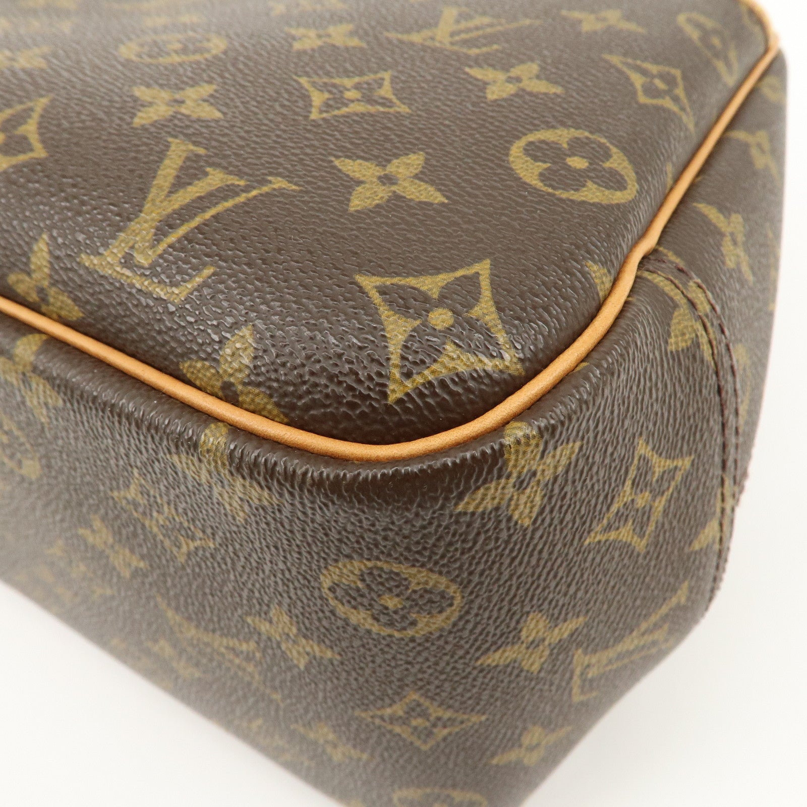 Louis Vuitton Monogram Deauville Hand Bag Brown M47270 Used