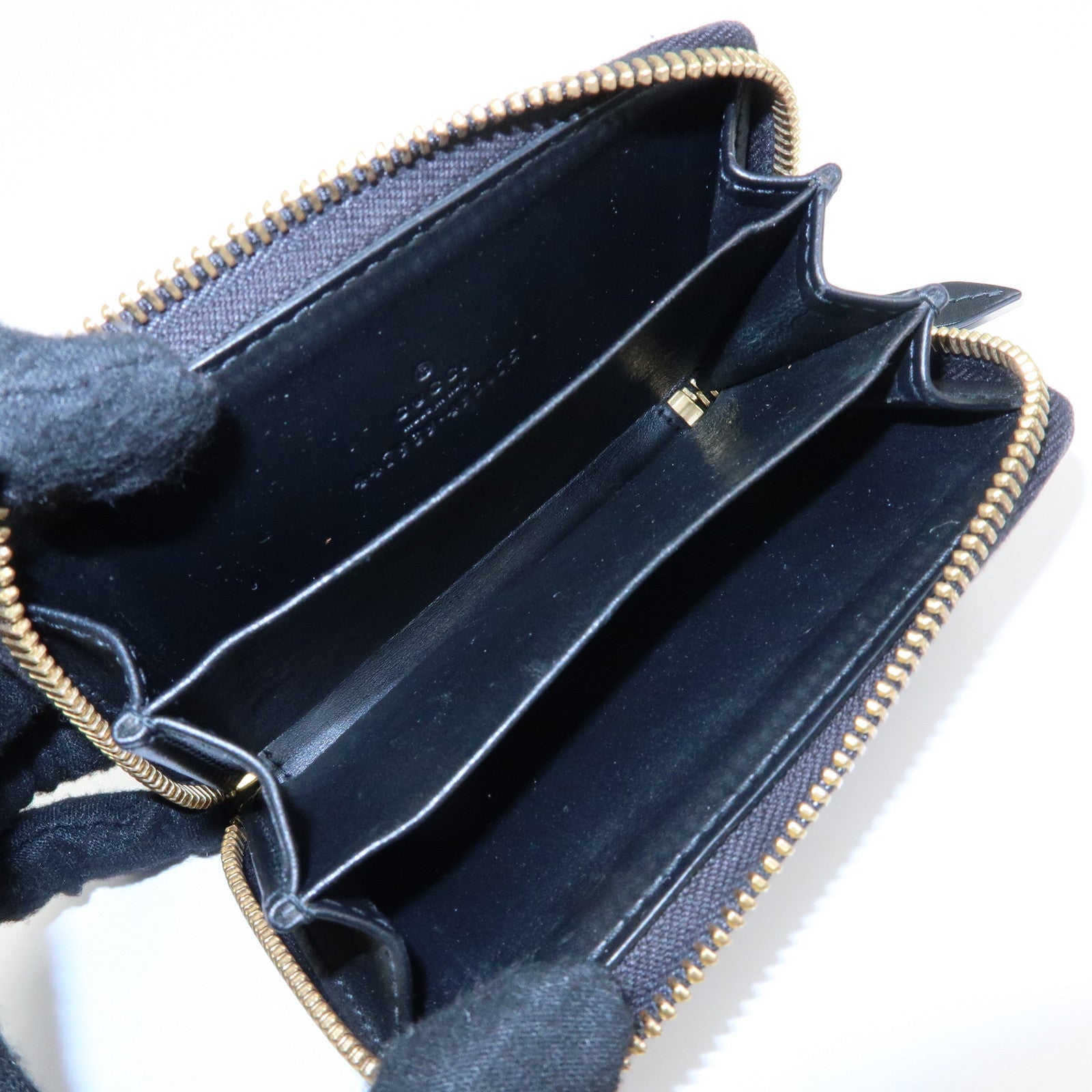 GUCCI Guccissima Leather Zip Around Coin Case Card Holder 447939