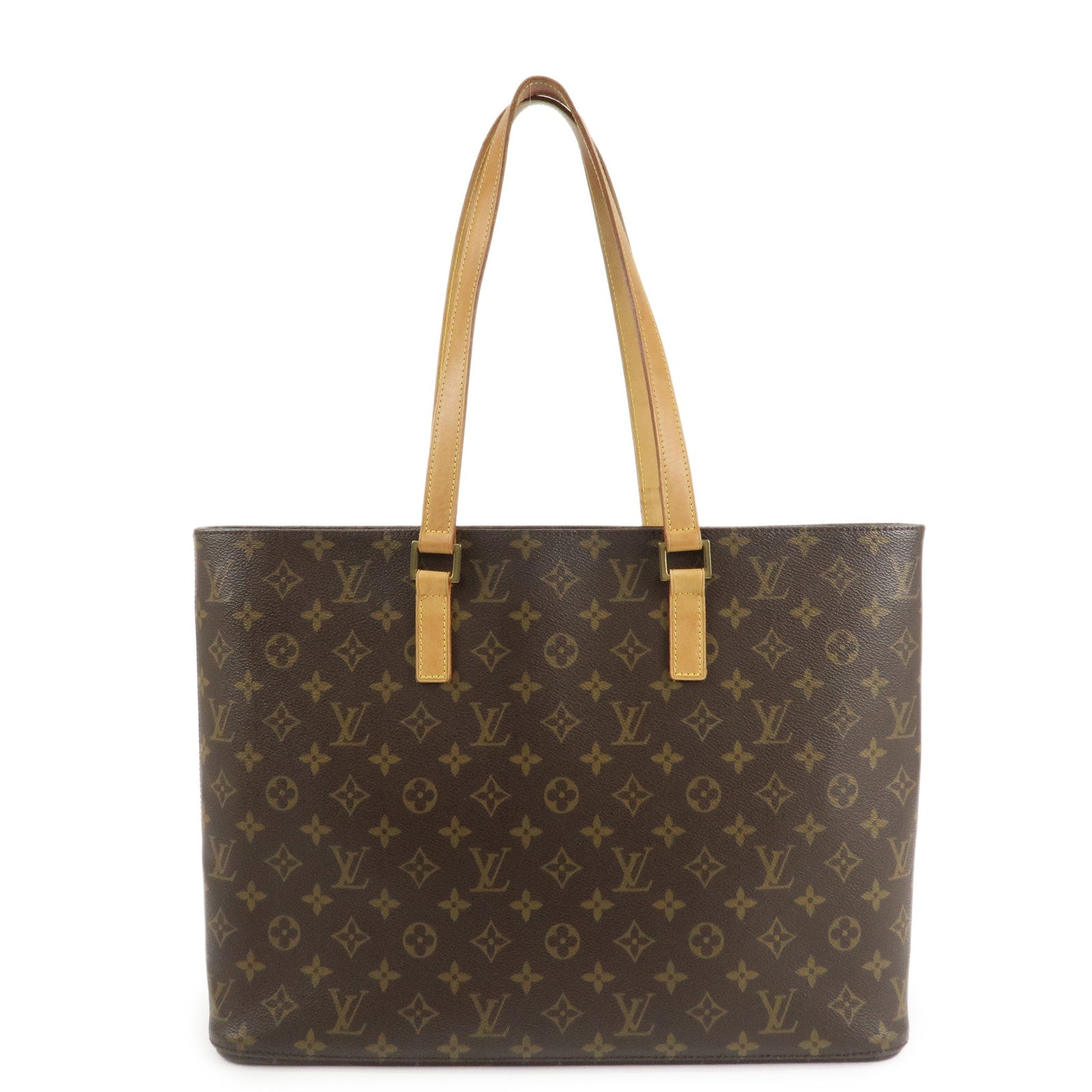 Louis Vuitton Monogram Luco Tote Bag Hand Bag Brown M51155 Used