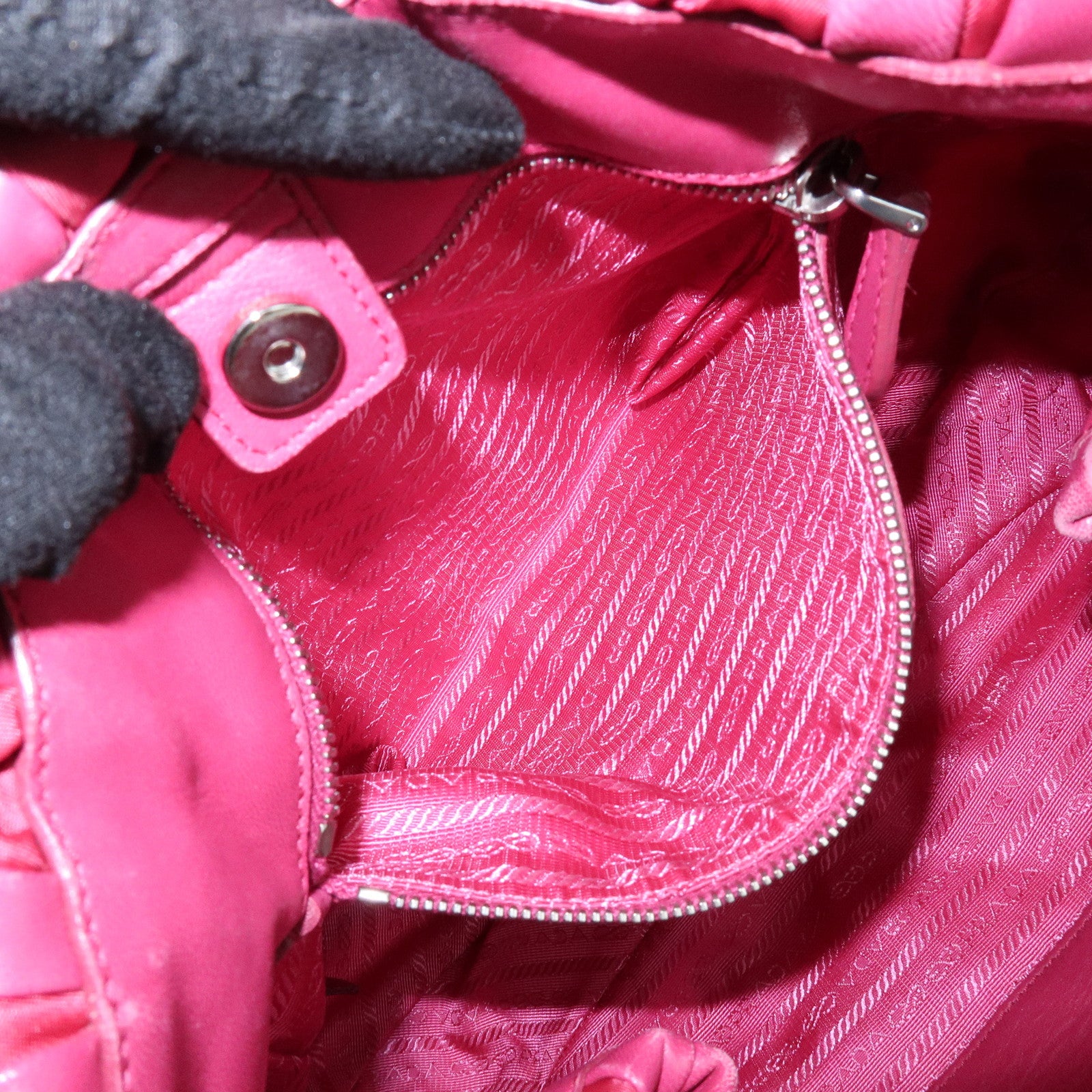 PRADA Nappa Leather Nylon Hand Bag Shoulder Bag Pink BR3994
