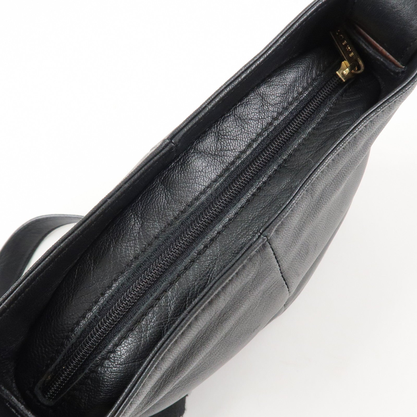 LOEWE Nappa Leather Shoulder Bag Crossbody Bag Black Used
