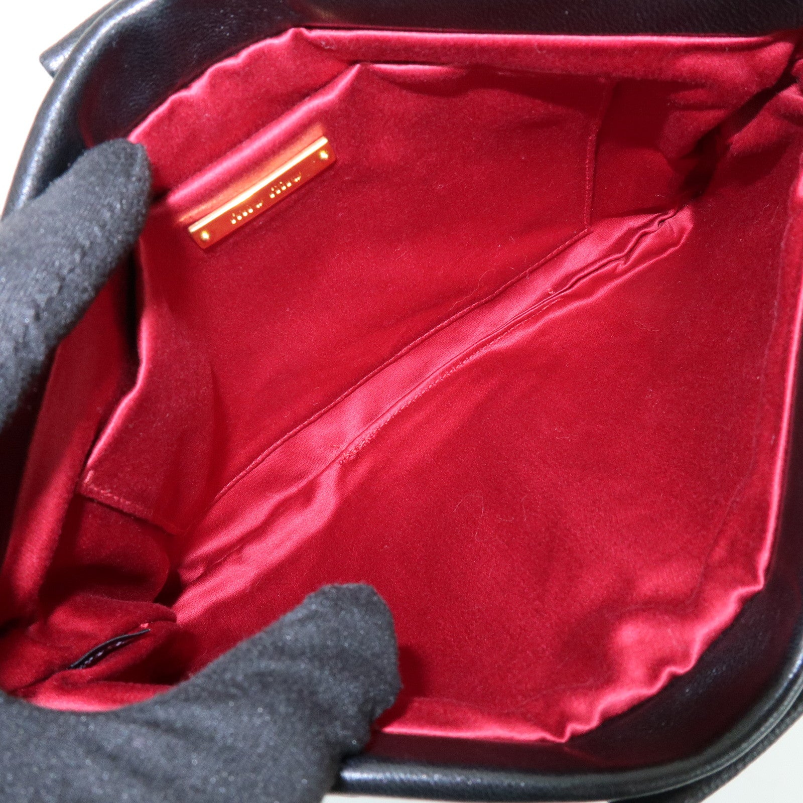 MIU MIU Matelasse Nappa Leather Shoulder Bag Black RM1892