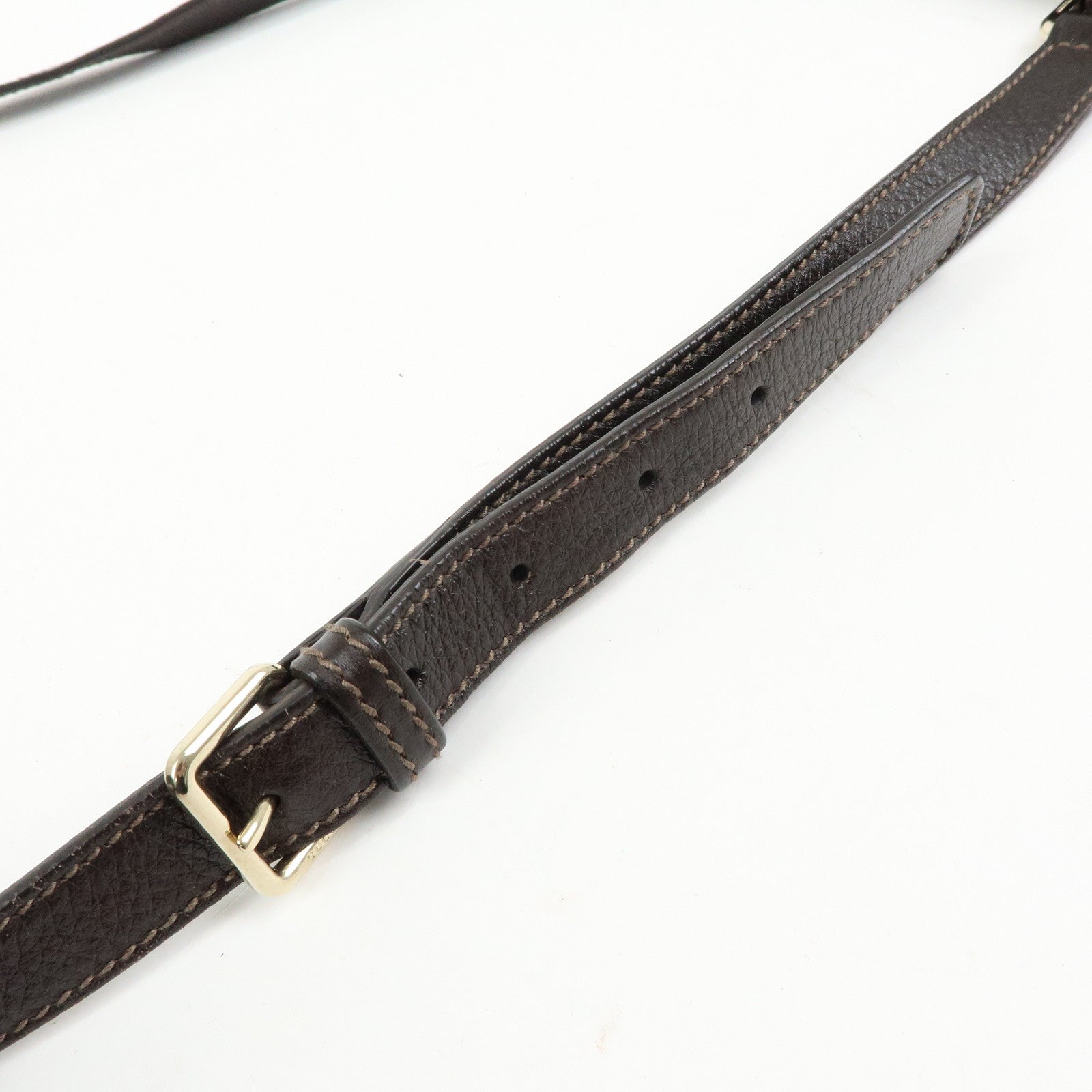 GUCCI Guccissima Leather Shoulder Bag Crossbody Bag Dark Brown