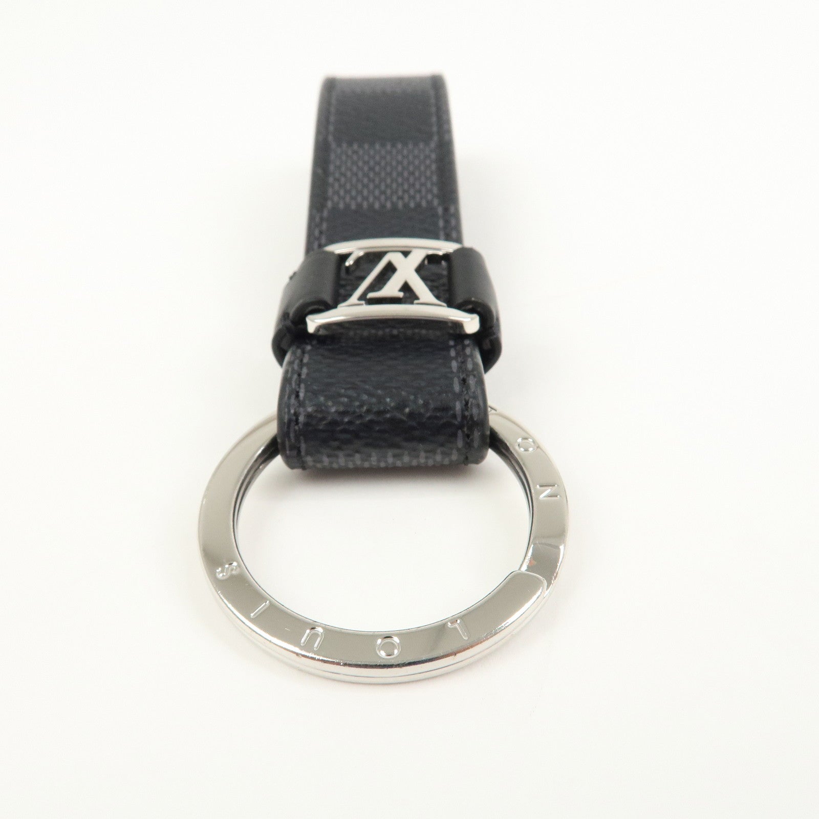Louis Vuitton Damier Graphite Dragonne Key Chain Bag Charm M62706