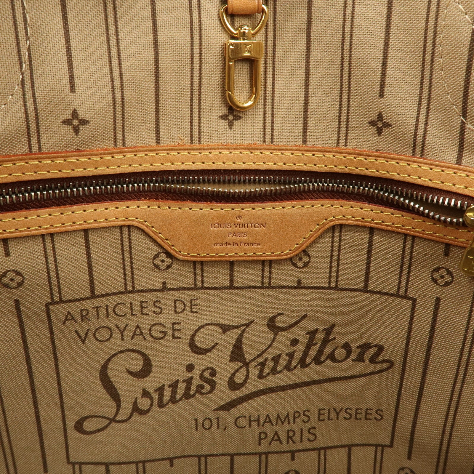 Louis Vuitton Monogram Neverfull MM Tote Bag Brown M40156
