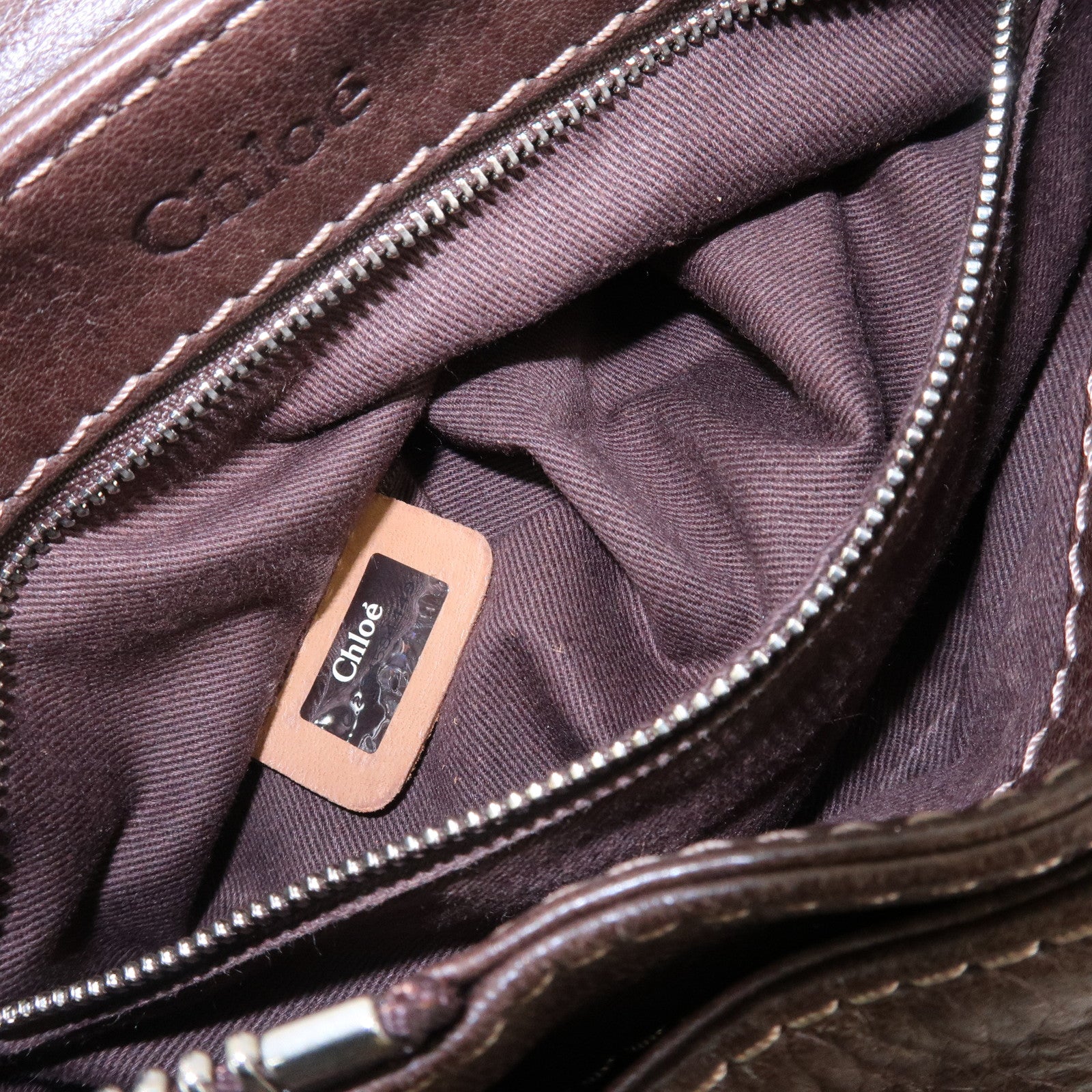 Chloe Paddington MINI Leather Hand Bag Shoulder Bag Brown