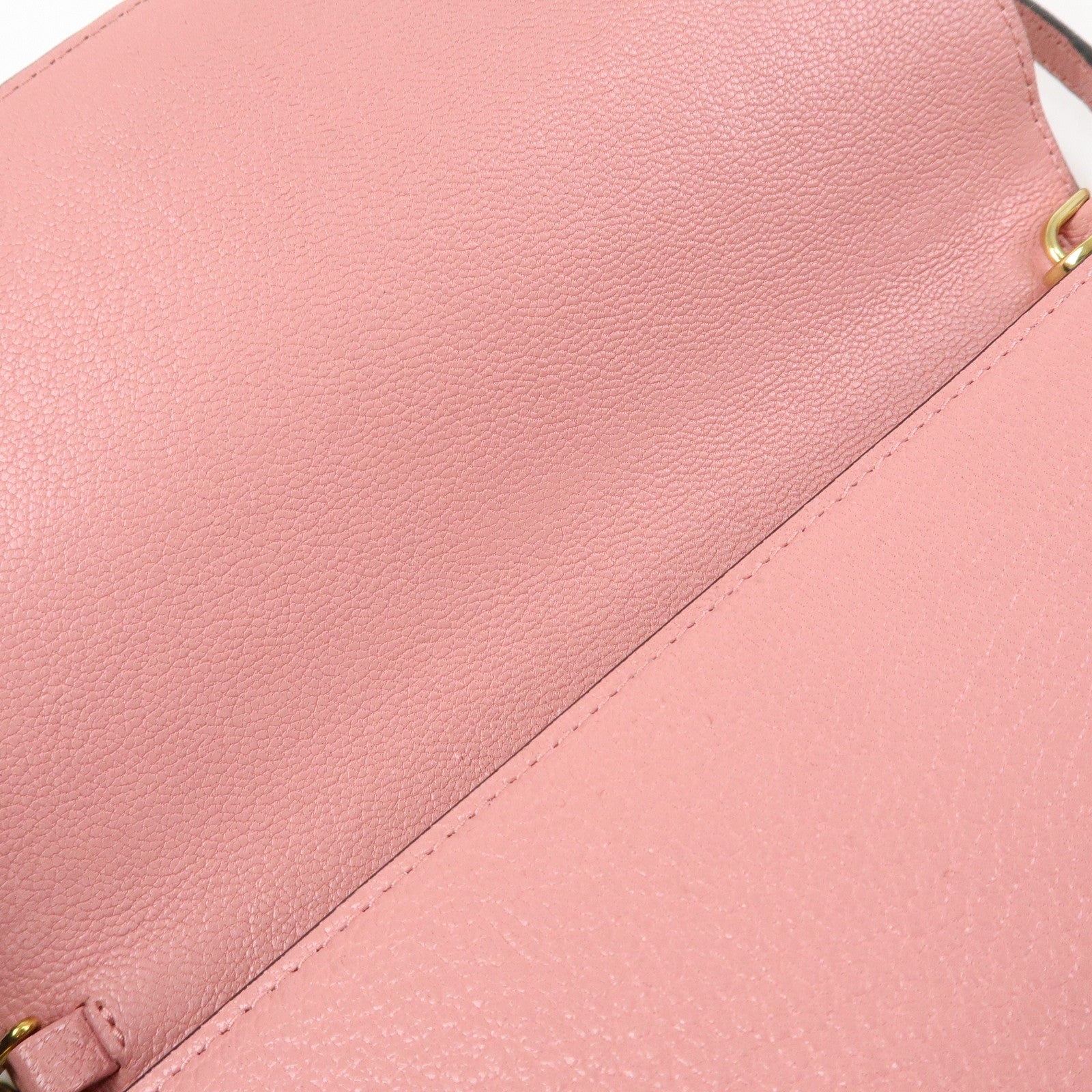 MIU MIU Madras Leather 2Way Clutch Bag Shoulder Bag Pink 5ZH044
