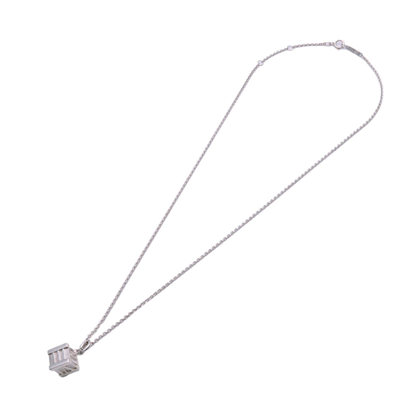 Tiffany & Co Atlas Cube Necklace SV925 Silver
