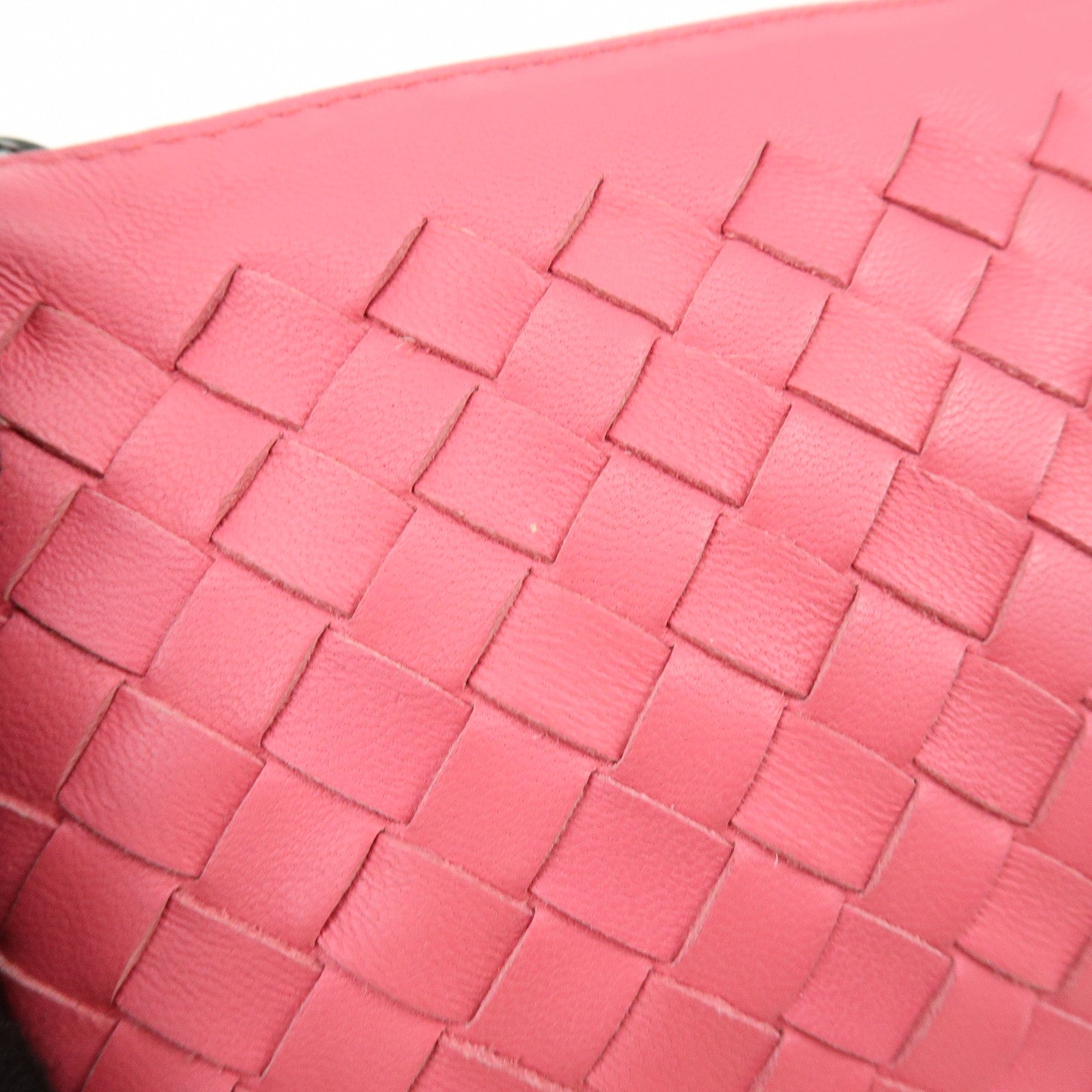 BOTTEGA VENETA Intrecciato Leather Pouch Cosmetic Pouch Pink 233810