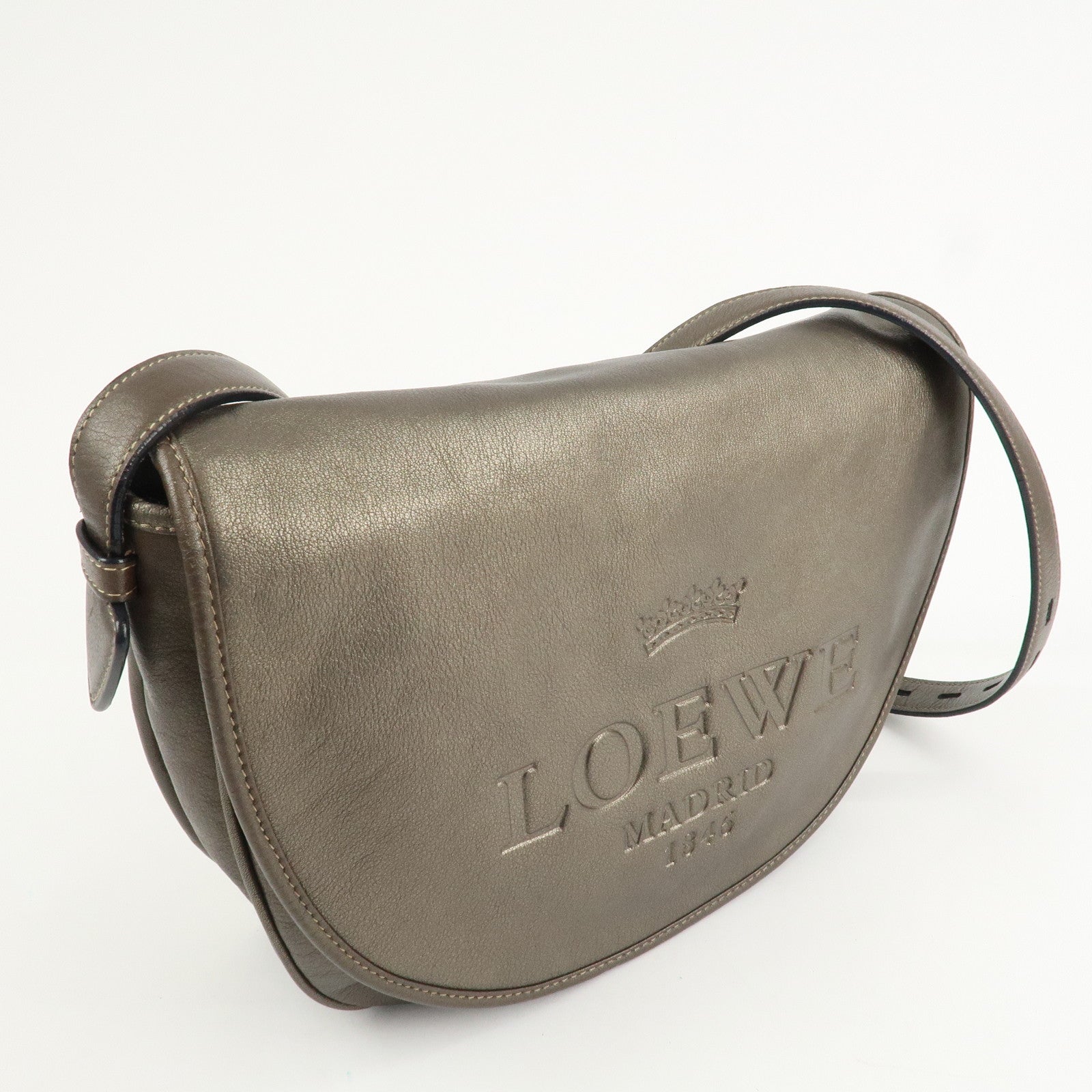 LOEWE Heritage Leather Shoulder Bag Crossbody Bag Bronze