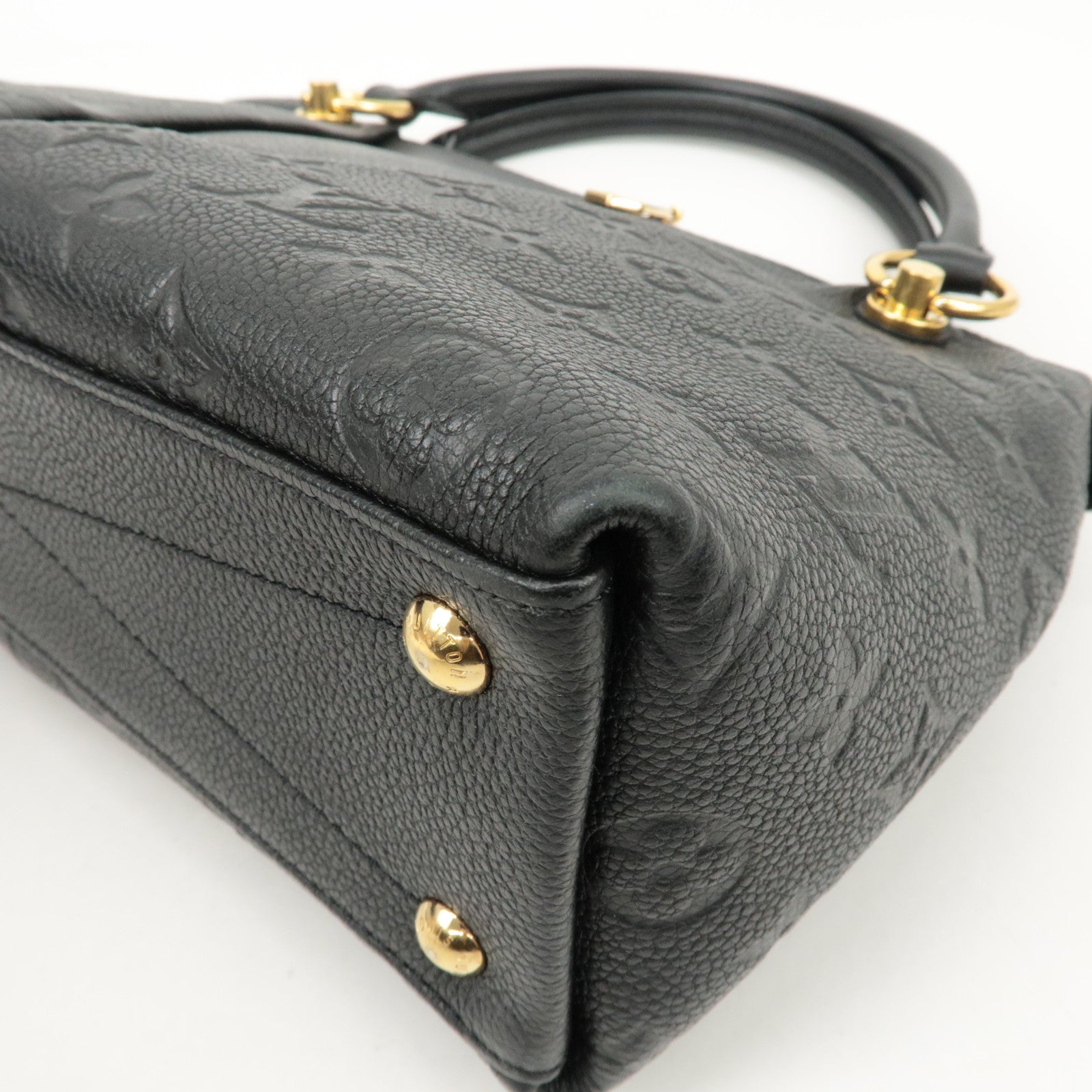 Louis Vuitton Monogram Empreinte Leather V Tote BB Noir M44937 Used