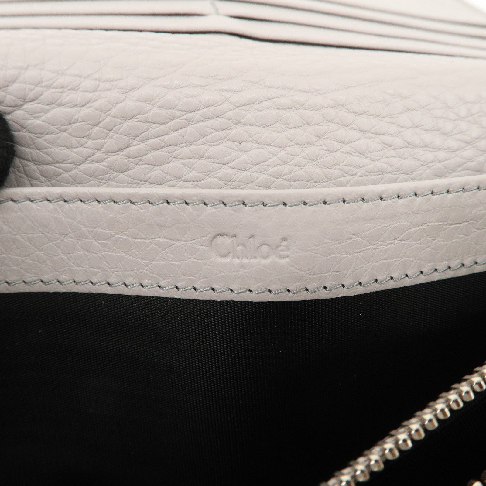 Chloe Paddington Leather Bi-fold Long Wallet Gray Used