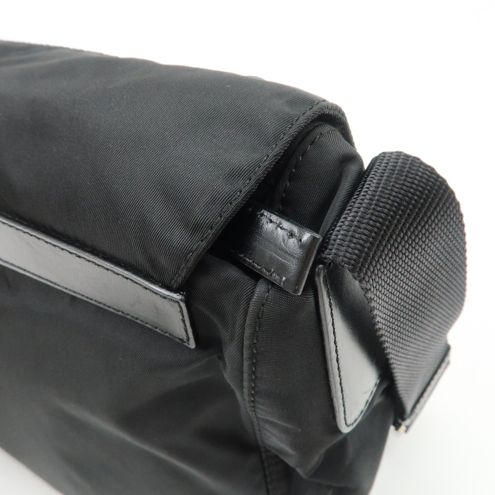 PRADA Triangle Logo Nylon Shoulder Bag Crossbody Bag Black