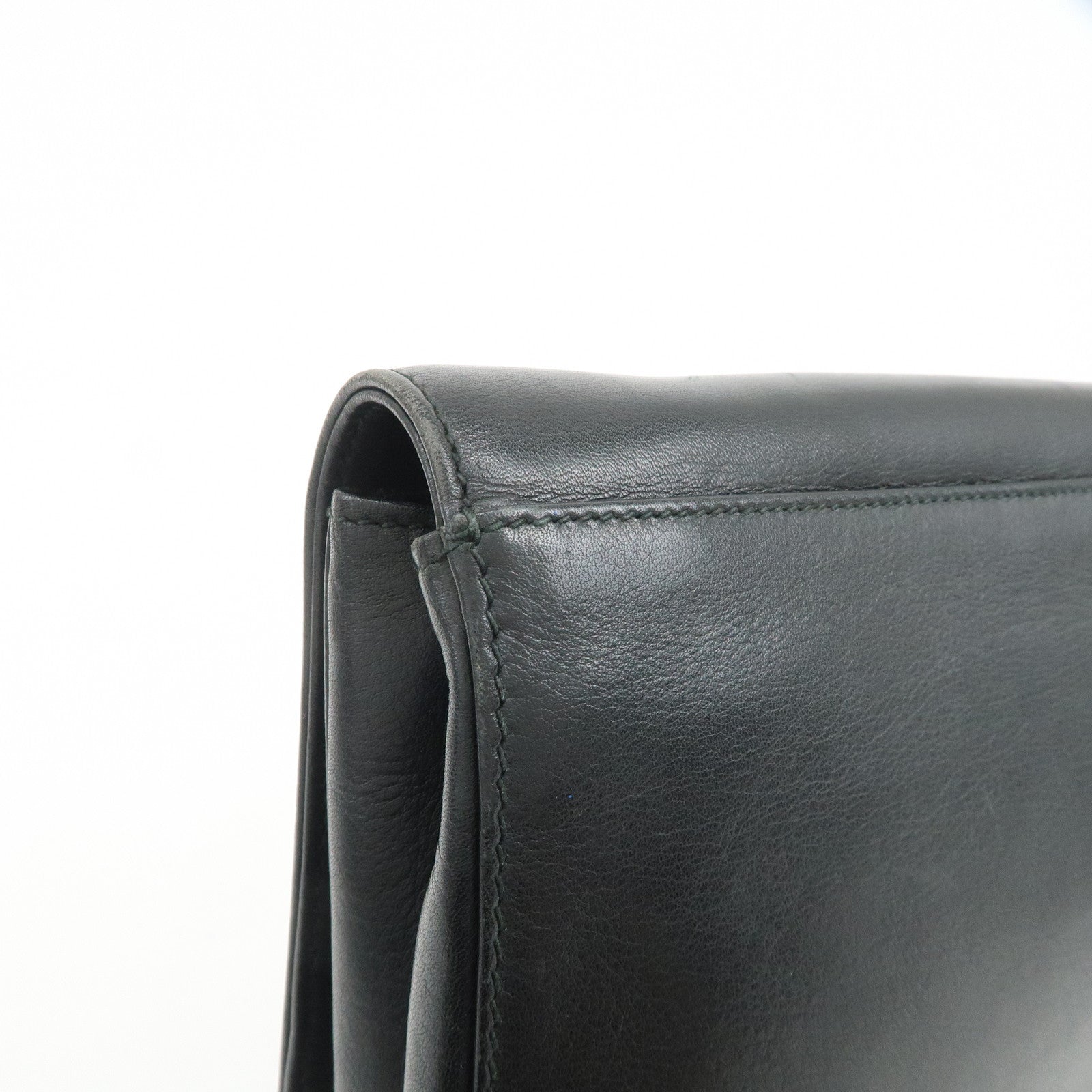 CELINE Logo Leather 2Way Bag Shoulder Bag Clutch Bag Black