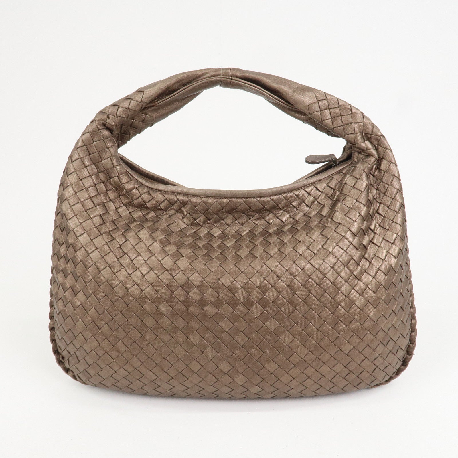 BOTTEGA VENETA Intrecciato Leather Shoulder Bag Metaric Brown