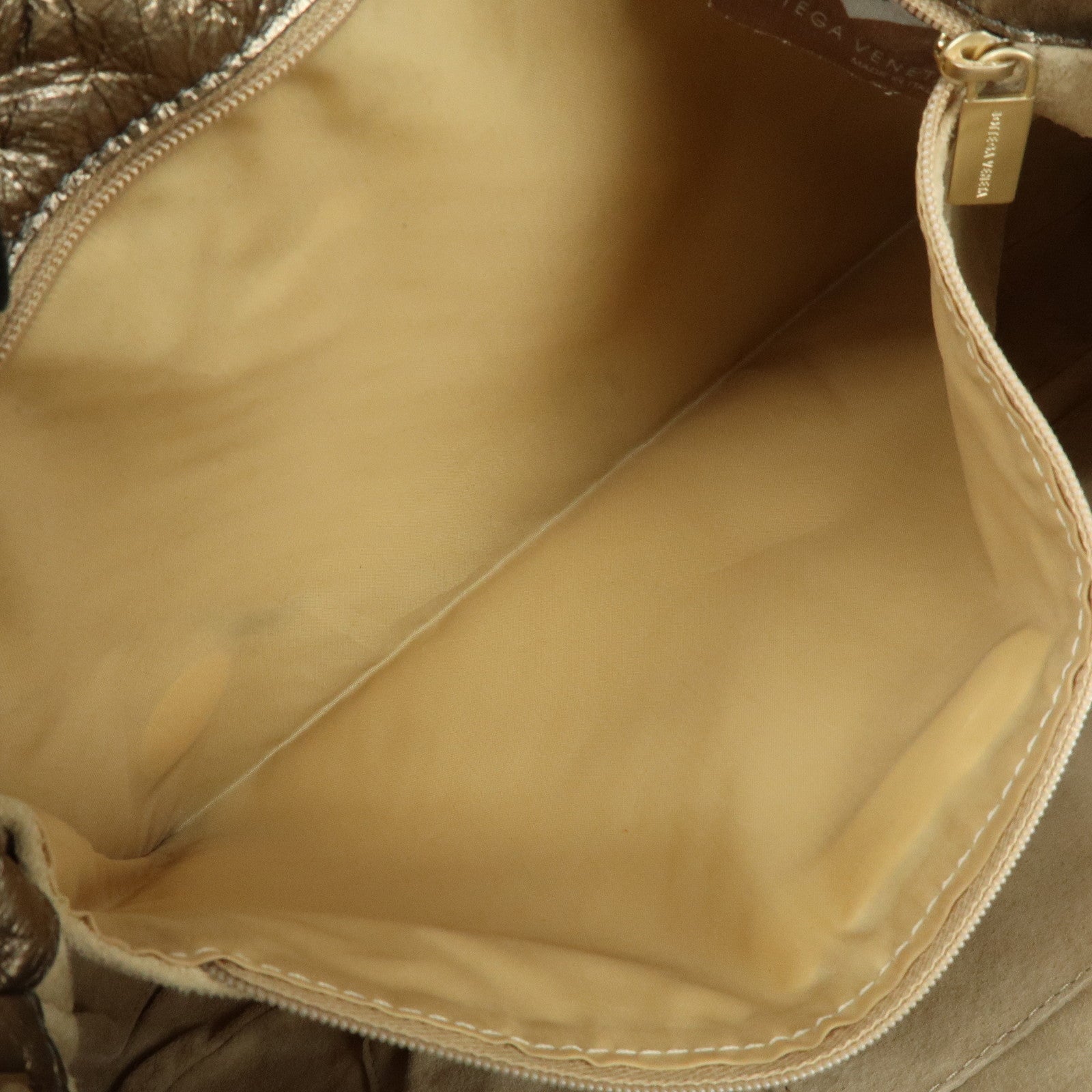 BOTTEGA VENETA Intrecciato Leather Shoulder Bag Gold Blue 101001