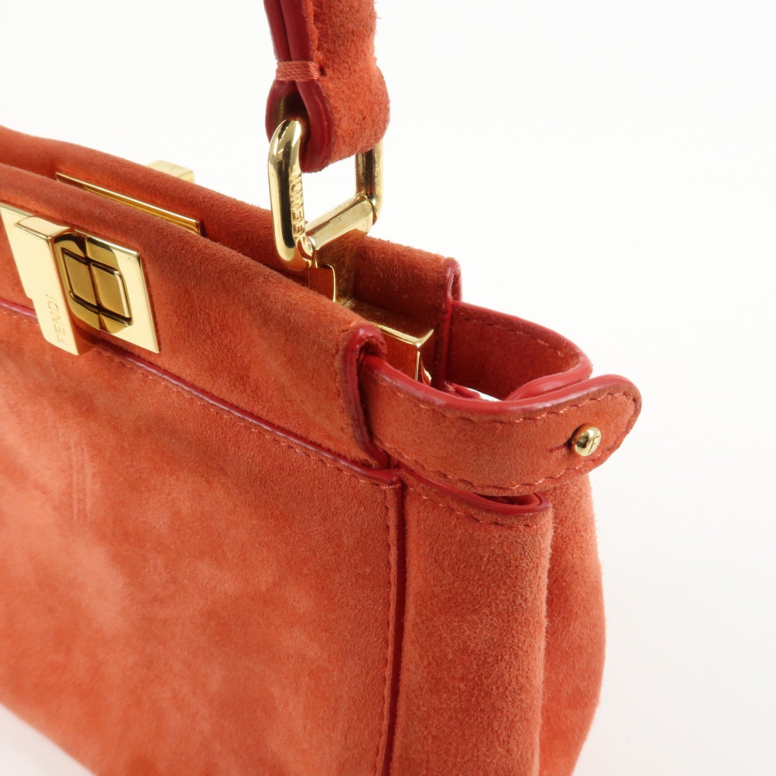 FENDI Peekaboo XS Suede 2Way Hand Bag Shoulder Crossbody Bag 8BN309