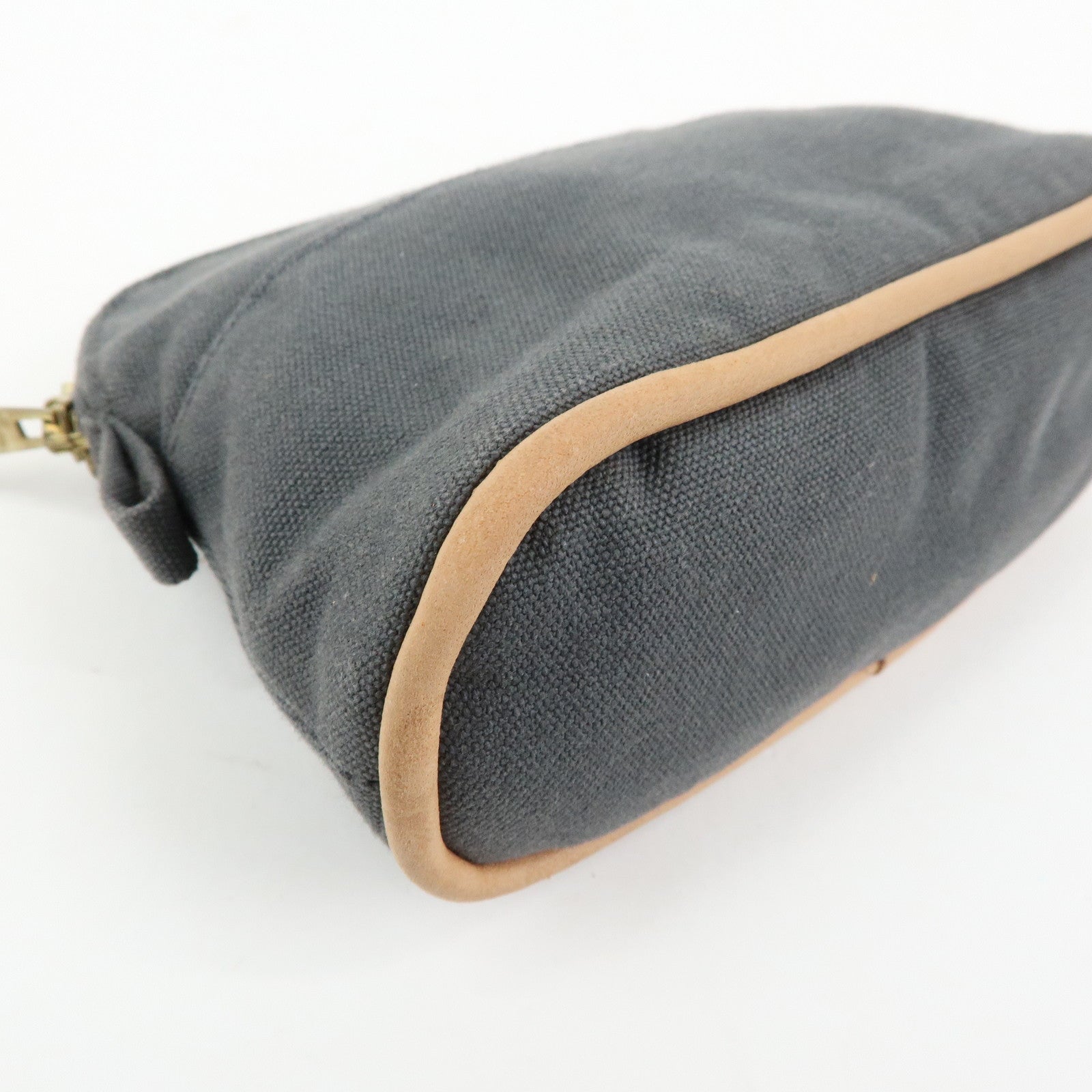 HERMES Set of 2 Bolide Mini 16 Canvas Leather Pouch Pink Grey