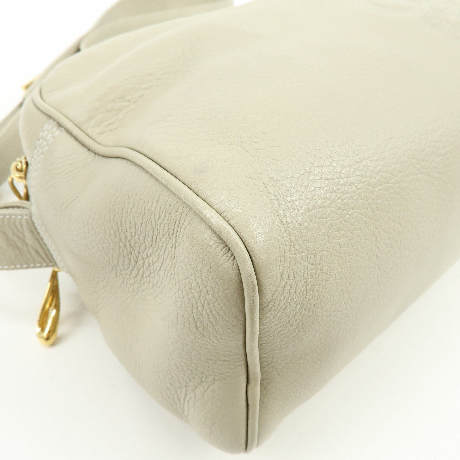 LOEWE Anagram Leather Shoulder Bag Crossbody Bag Ivory