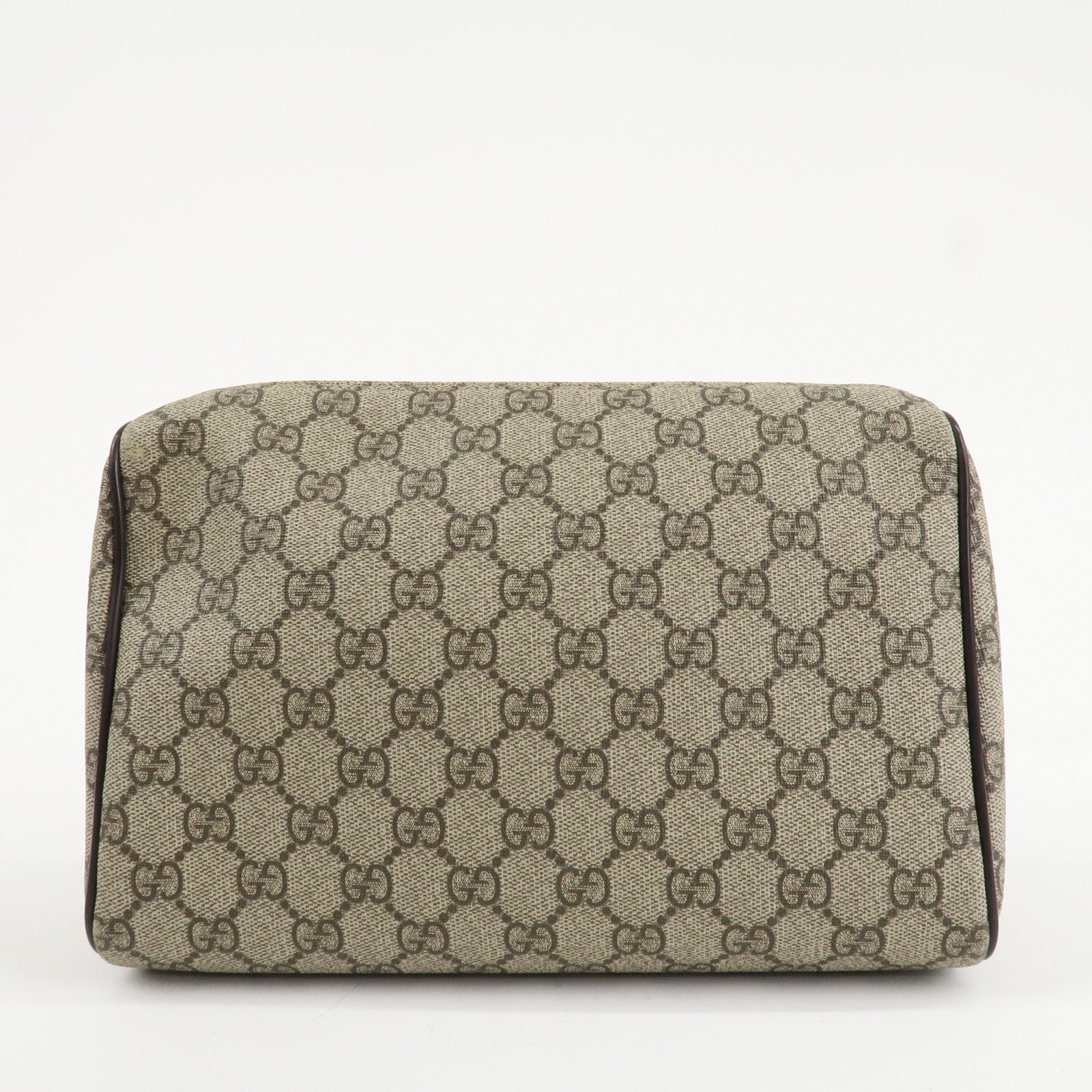 GUCCI GG Supreme Leather Clutch Bag Pouch Beige 189818 Used