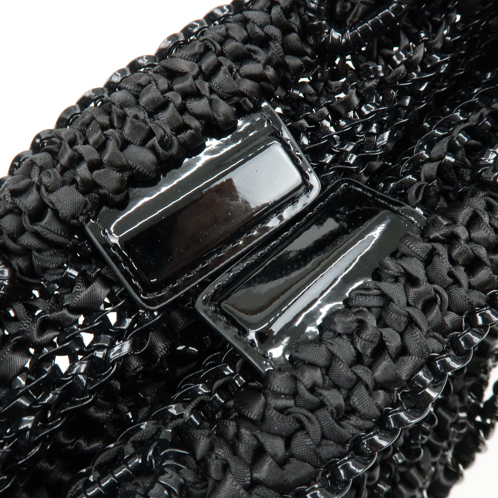 ANTEPRIMA PVC Wire Bag Ribbon 2Way Bag Hand Bag Black