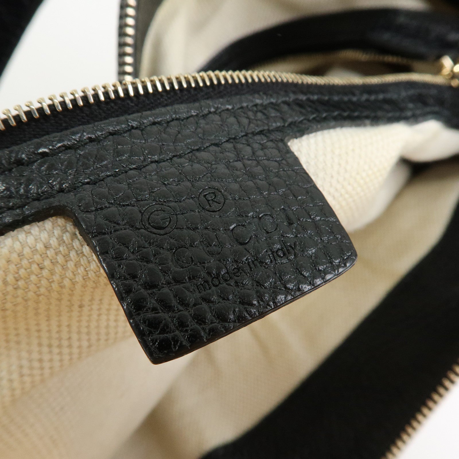 GUCCI Interlocking G Soho Leather 2Way Bag Hand Bag Black 536194