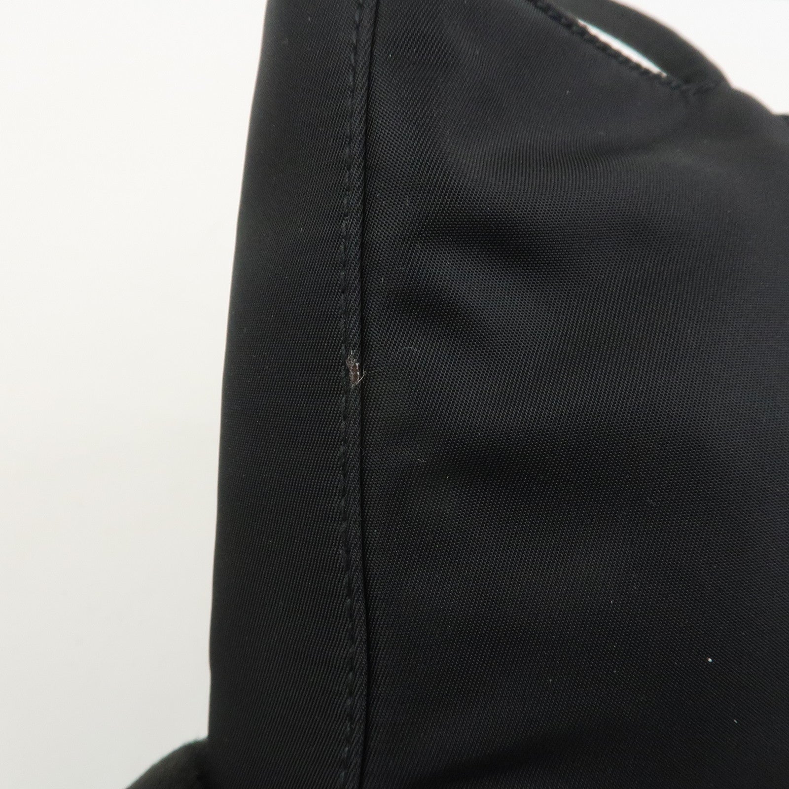 PRADA Triangle Logo Nylon Tote Bag Shoulder Bag Black