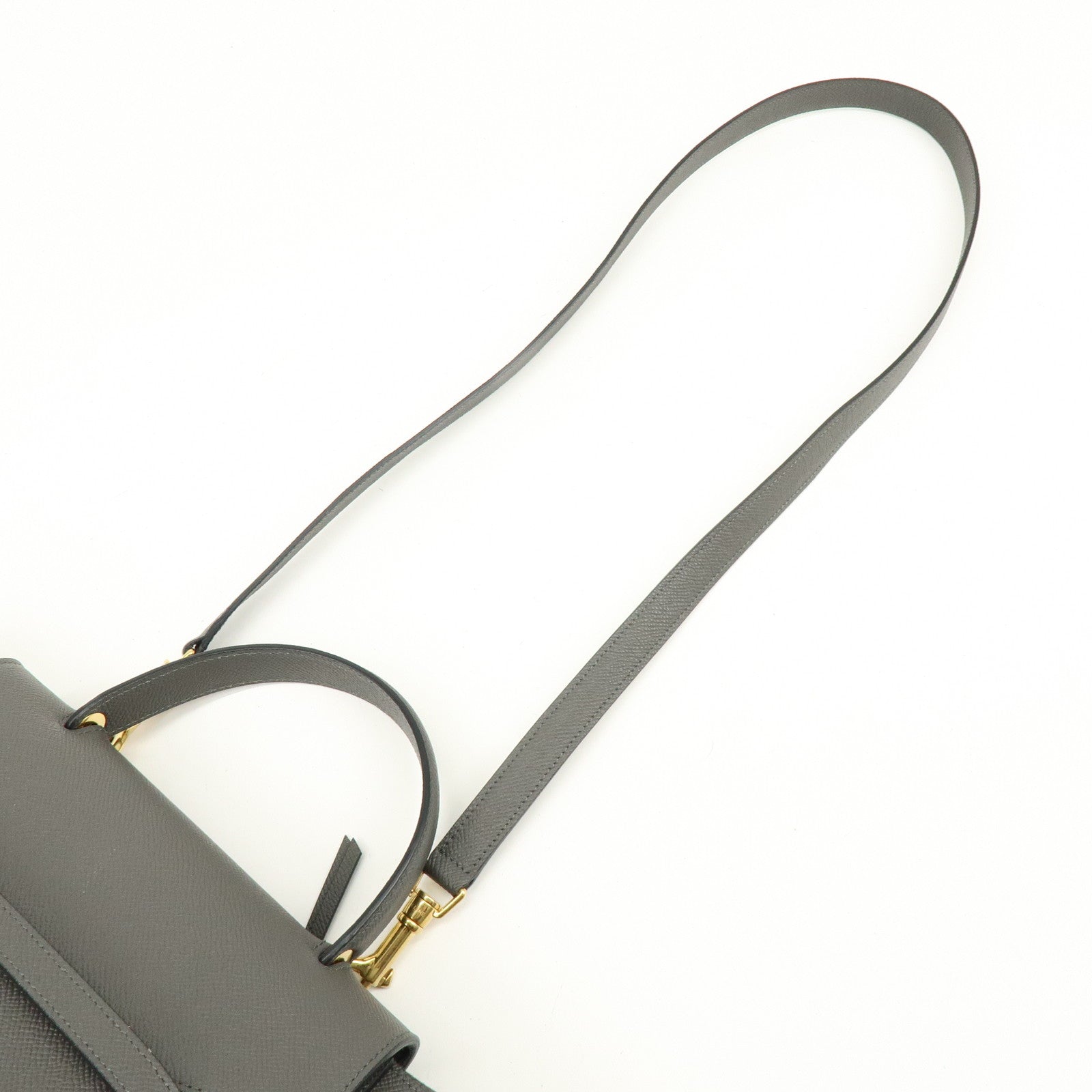 CELINE Belt Bag Leather 2Way Bag Shoulder Bag Hand Bag Gray