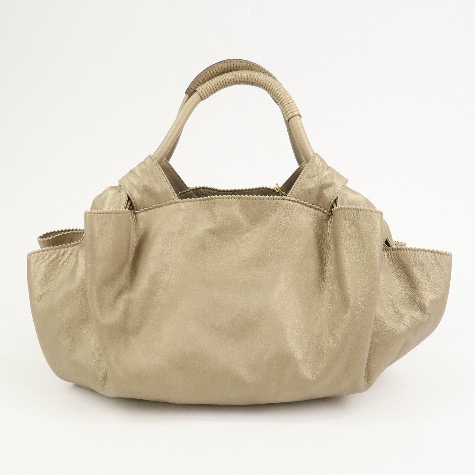 LOEWE Anagram Nappa Aire Leather Hand Bag Tote Bag Gold