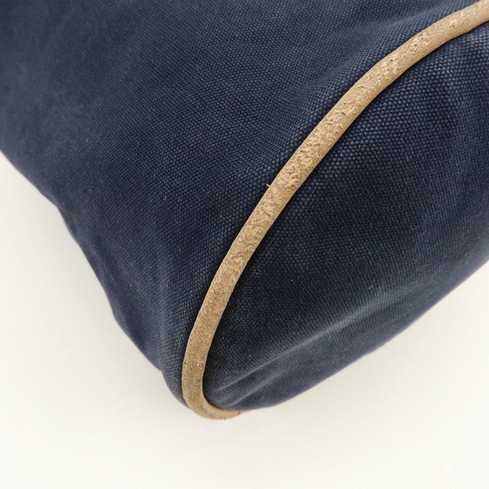 HERMES Canvas Leather Porochon Mimil PM Drawstring Shoulder Bag