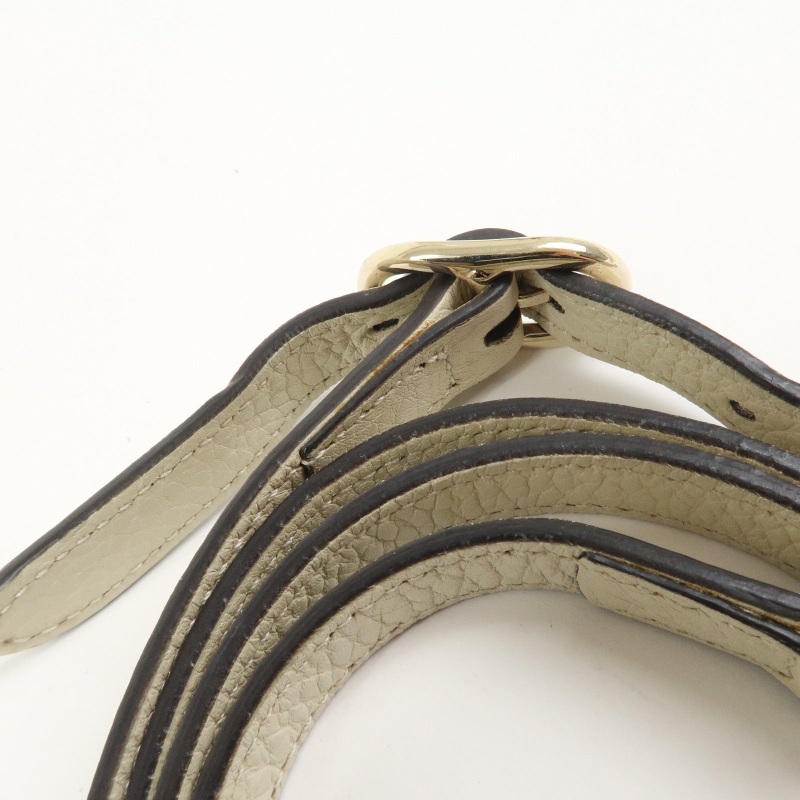 GUCCI Bamboo Leather Mini Shopper 2Way Bag Hand Bag Ivory 368823