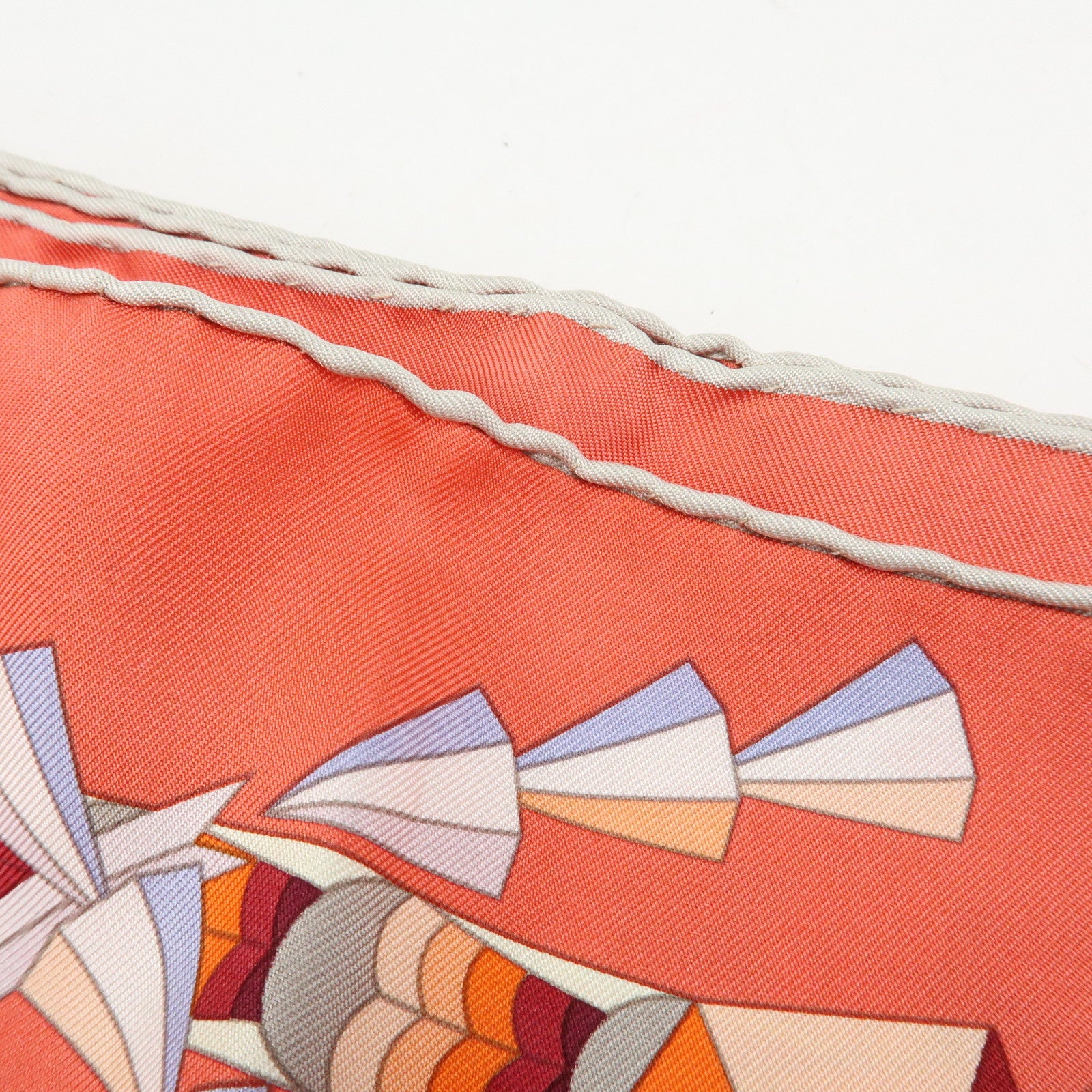 HERMES Carre 90 Silk 100% Scarf L' OMBRELLE MAGIQUE Umbrella Pink