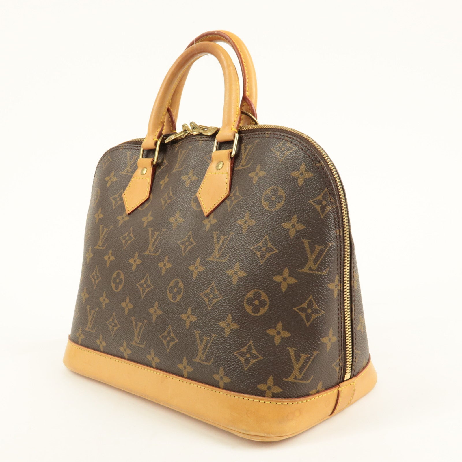 Louis Vuitton Monogram Canvas Alma Hand Bag Brown M51130 Used