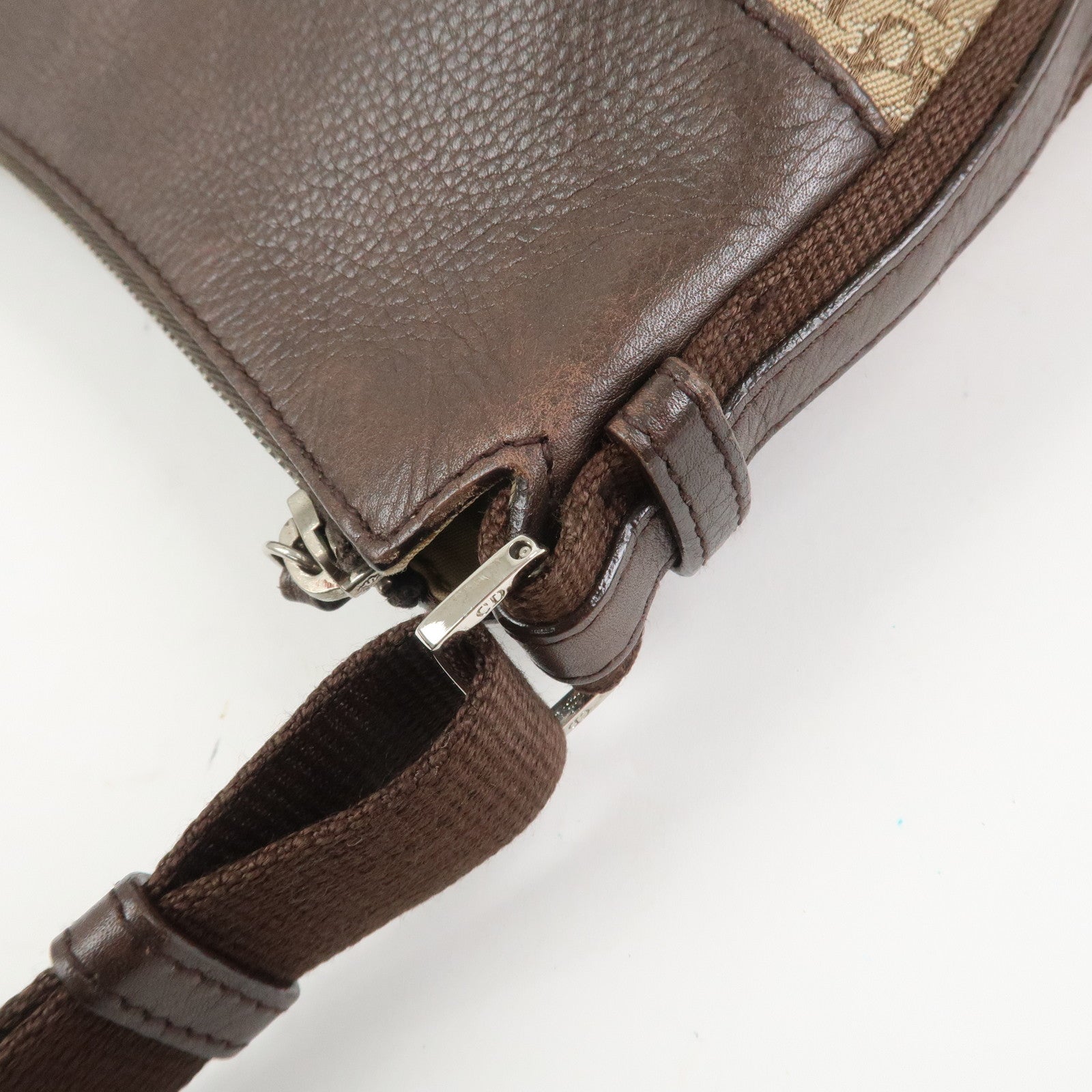 Christian Dior Street Chic Trotter Canvas Leather Shoulder Bag