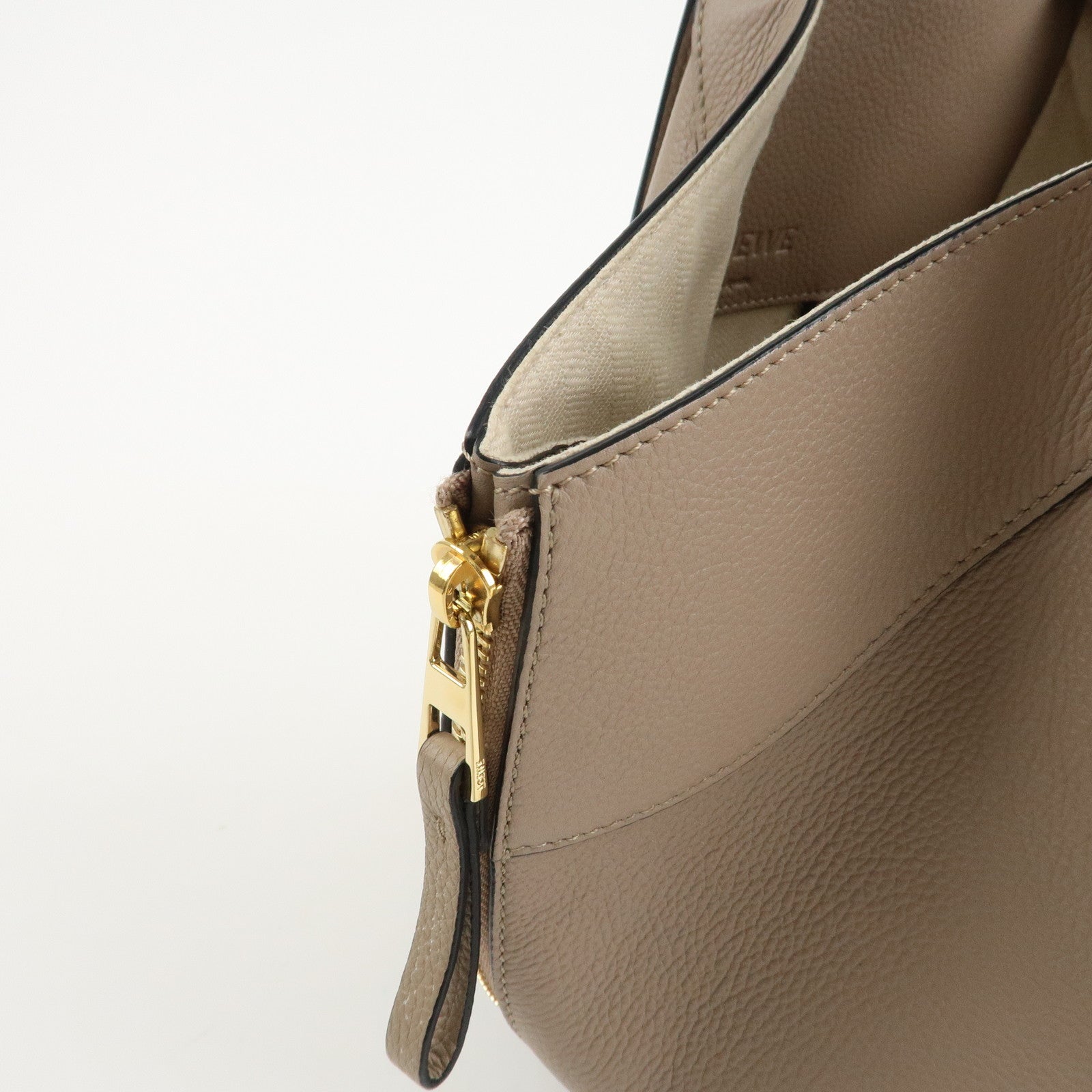 LOEWE Anagram Leather Hammock Small Shoulder Bag Greige Used