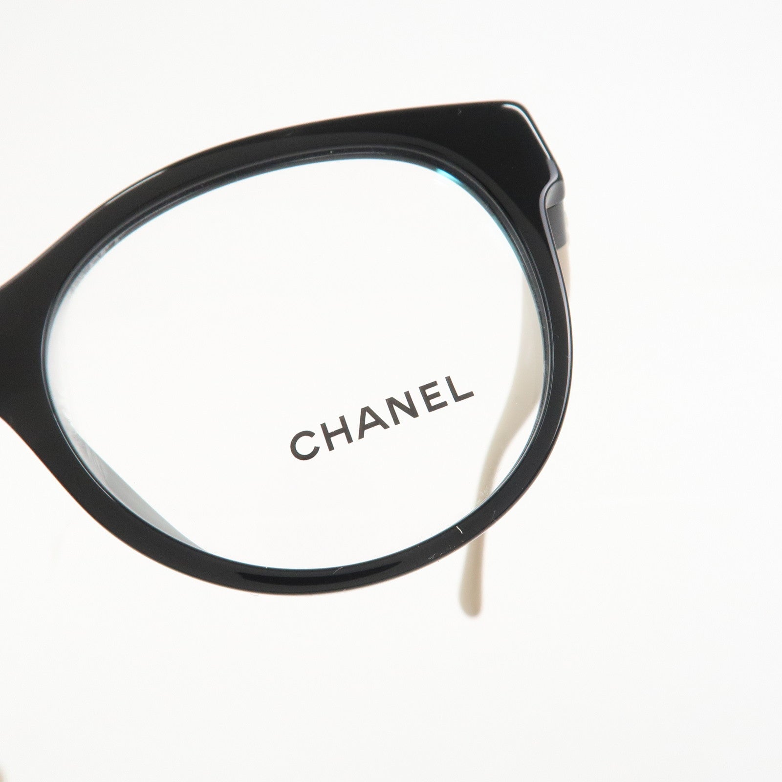 CHANEL Plastic Sunglasses Black Beige 3471-A c.534 51□17 140 S