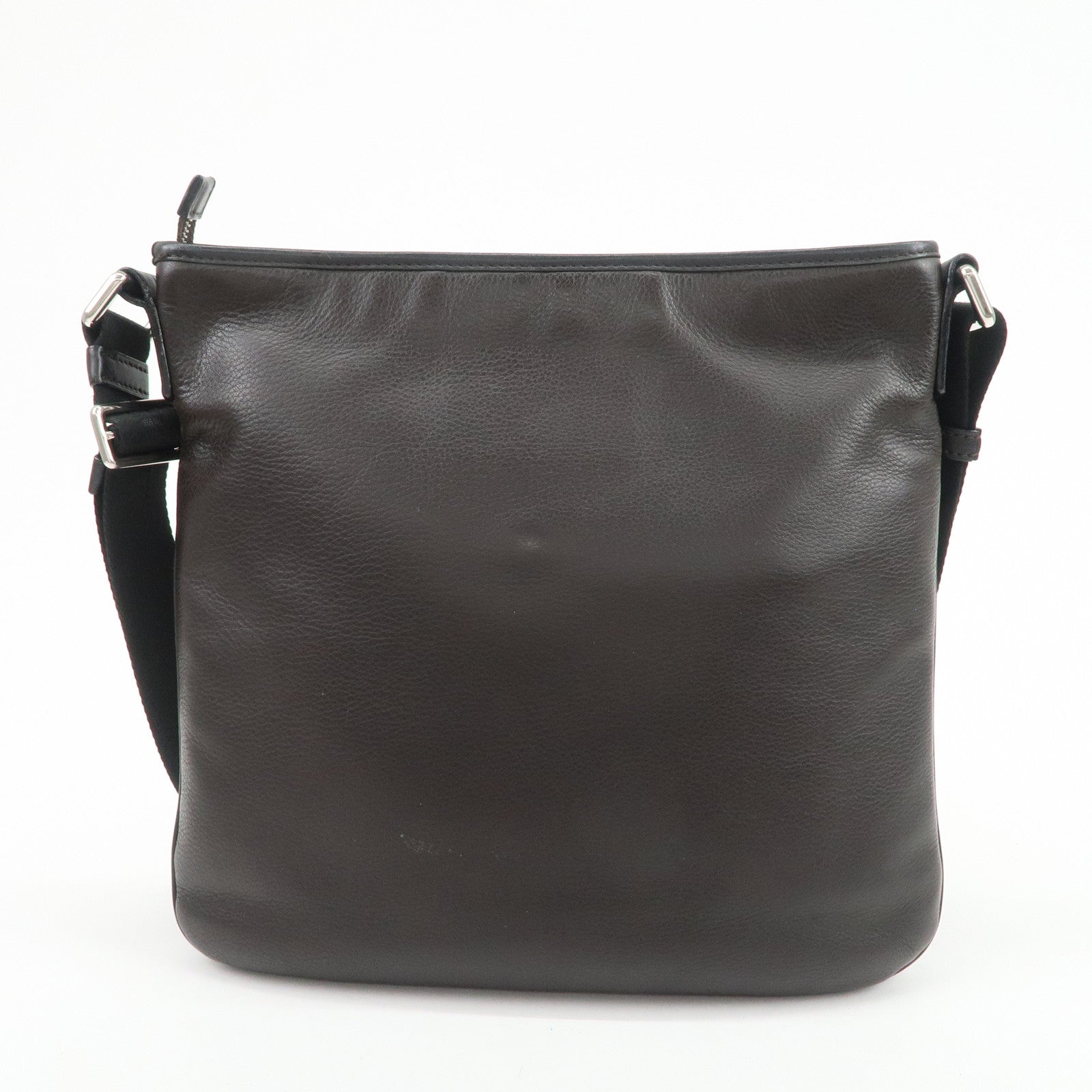 LOEWE Anagram Logo Leather Shoulder Bag Crossbody Bag Dark Brown