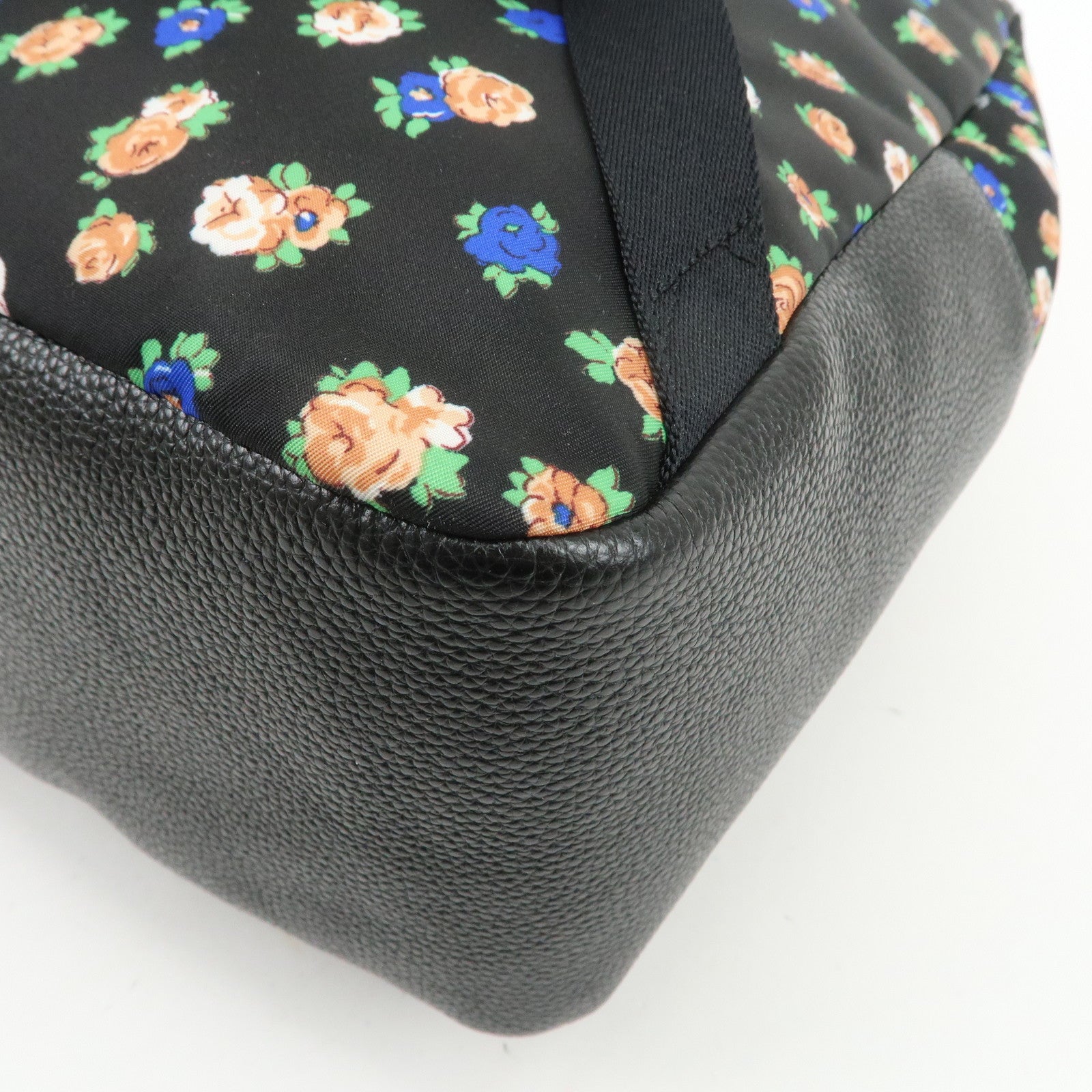 COACH Charlie Nylon Leather Floral Backpack Rucksack Black