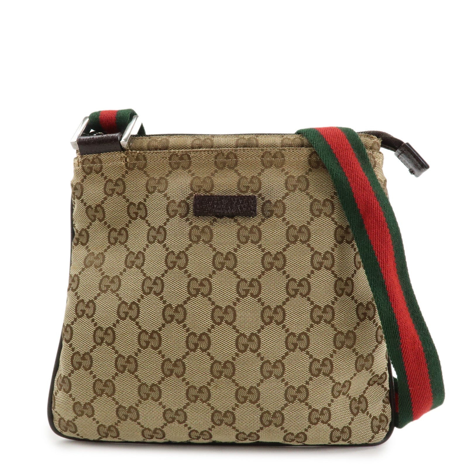 GUCCI Sherry GG Canvas Leather Shoulder Bag Beige 146309 Used