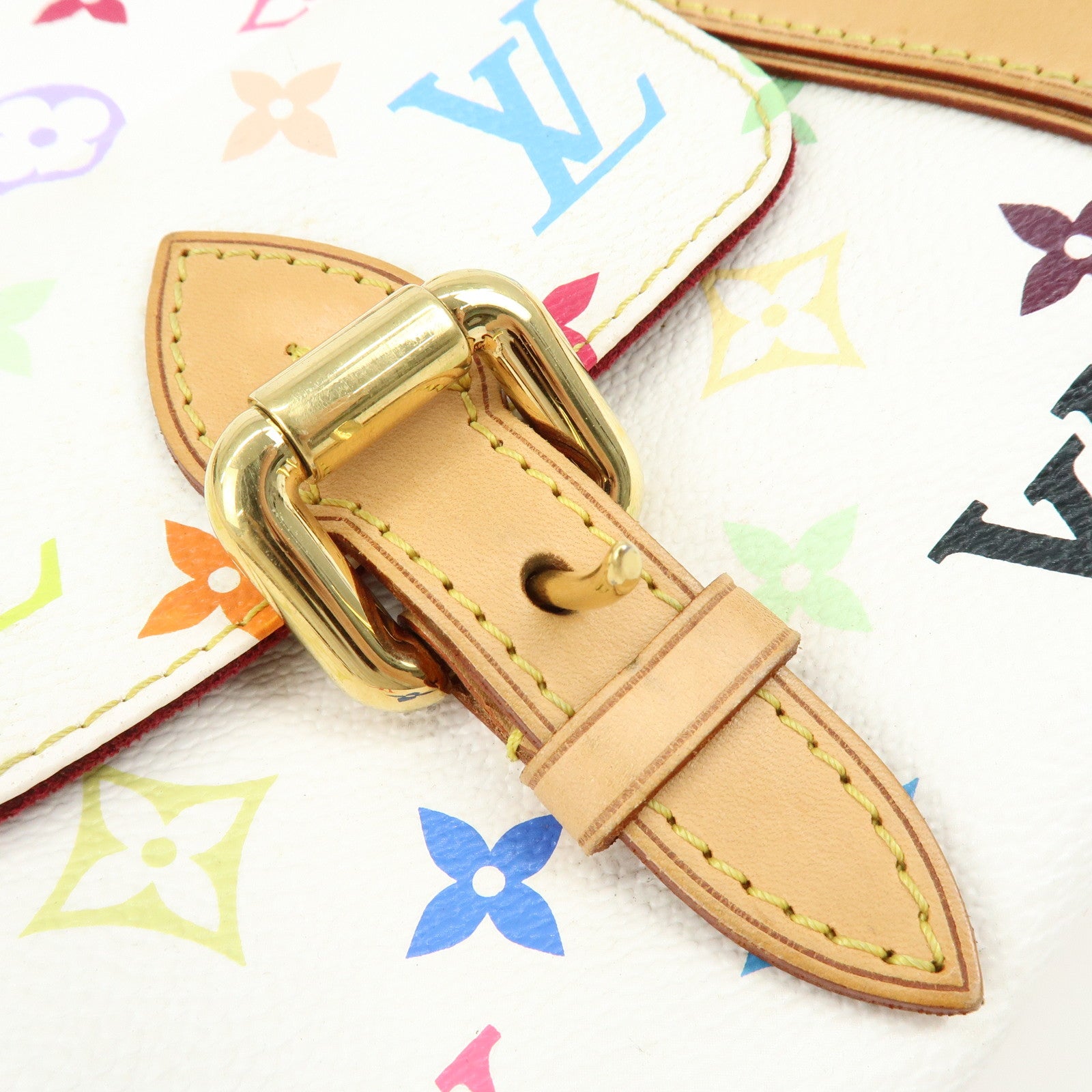 Louis Vuitton Monogram Multicolor Priscilla Hand Bag Blanc M40096 Auth Used F/S