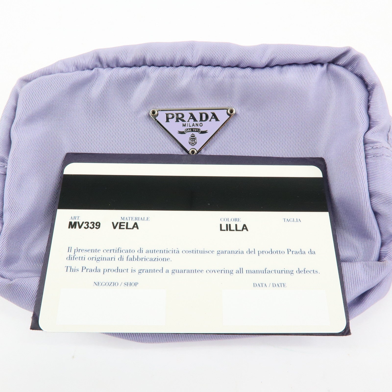 PRADA Triangle Logo Set of 3 Nylon Leather Pouch Pink Purple