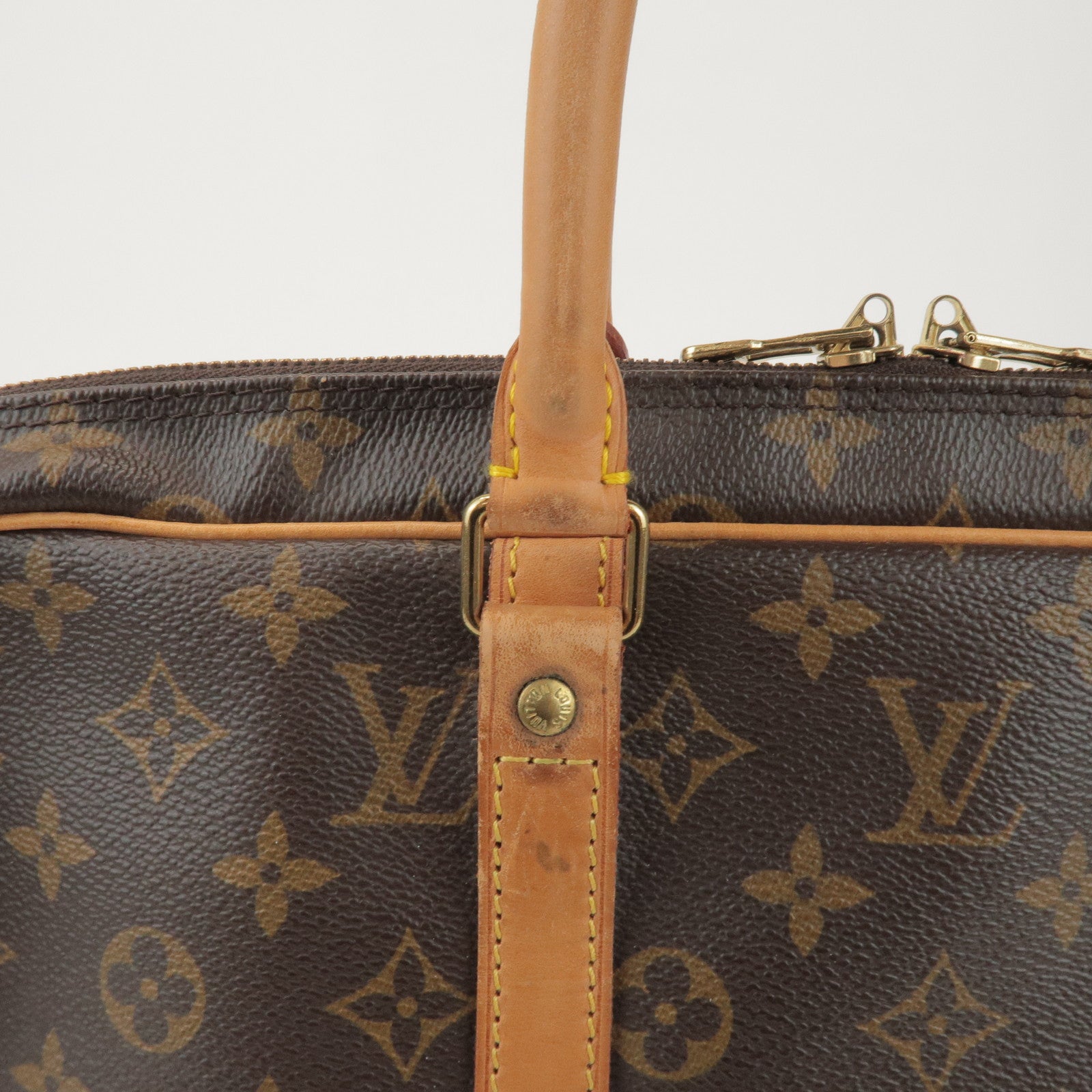 Louis Vuitton Monogram Porte Documents Voyage Bag Brown M53361