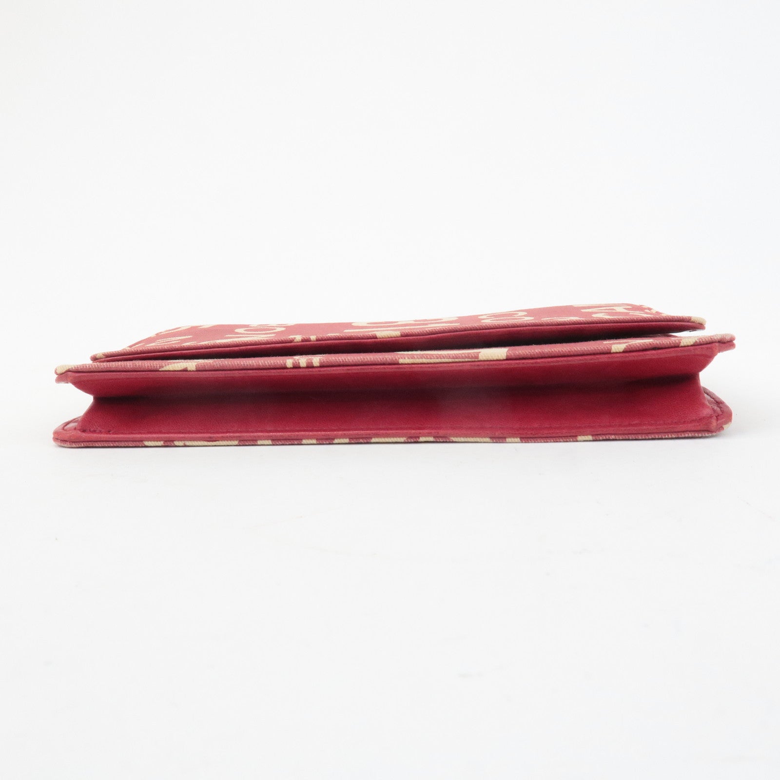 CHANEL By Sea Line Canvas Chain Shoulder Bag Red Used