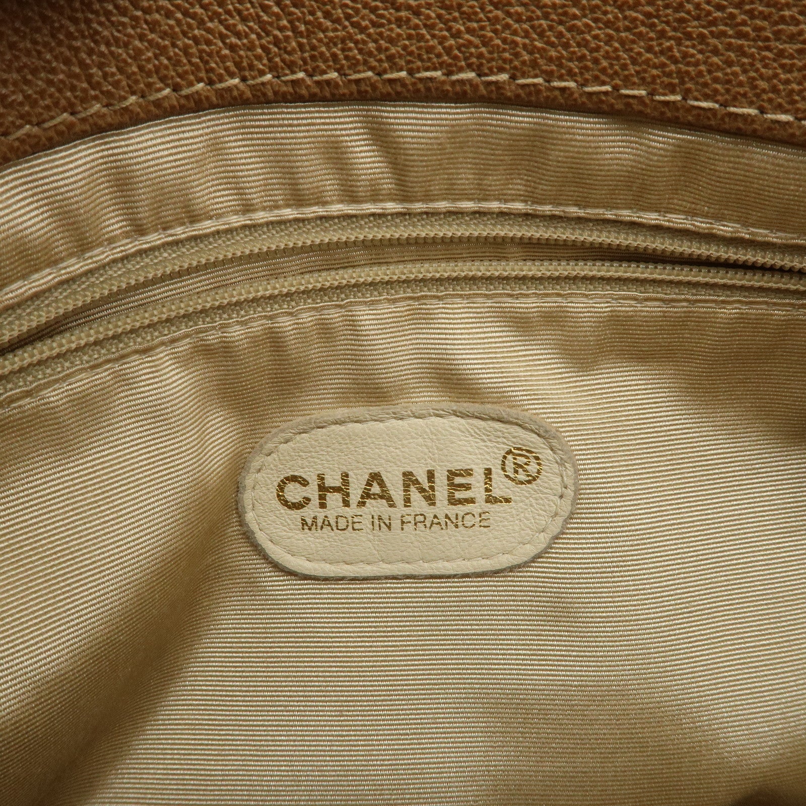 CHANEL COCO Mark Caviarskin Leather Shoulder Bag Tote Bag Brown Used