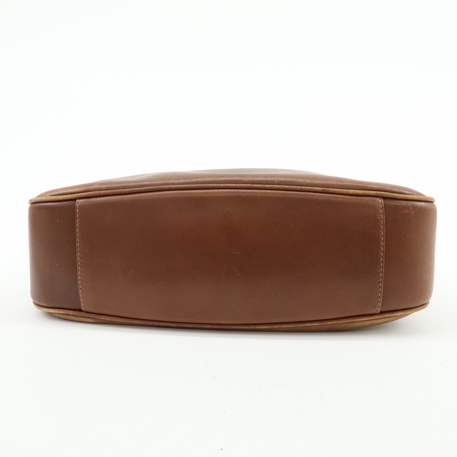 GUCCI Bamboo Leather 2Way Bag Shoulder Bag Brown 001.3444