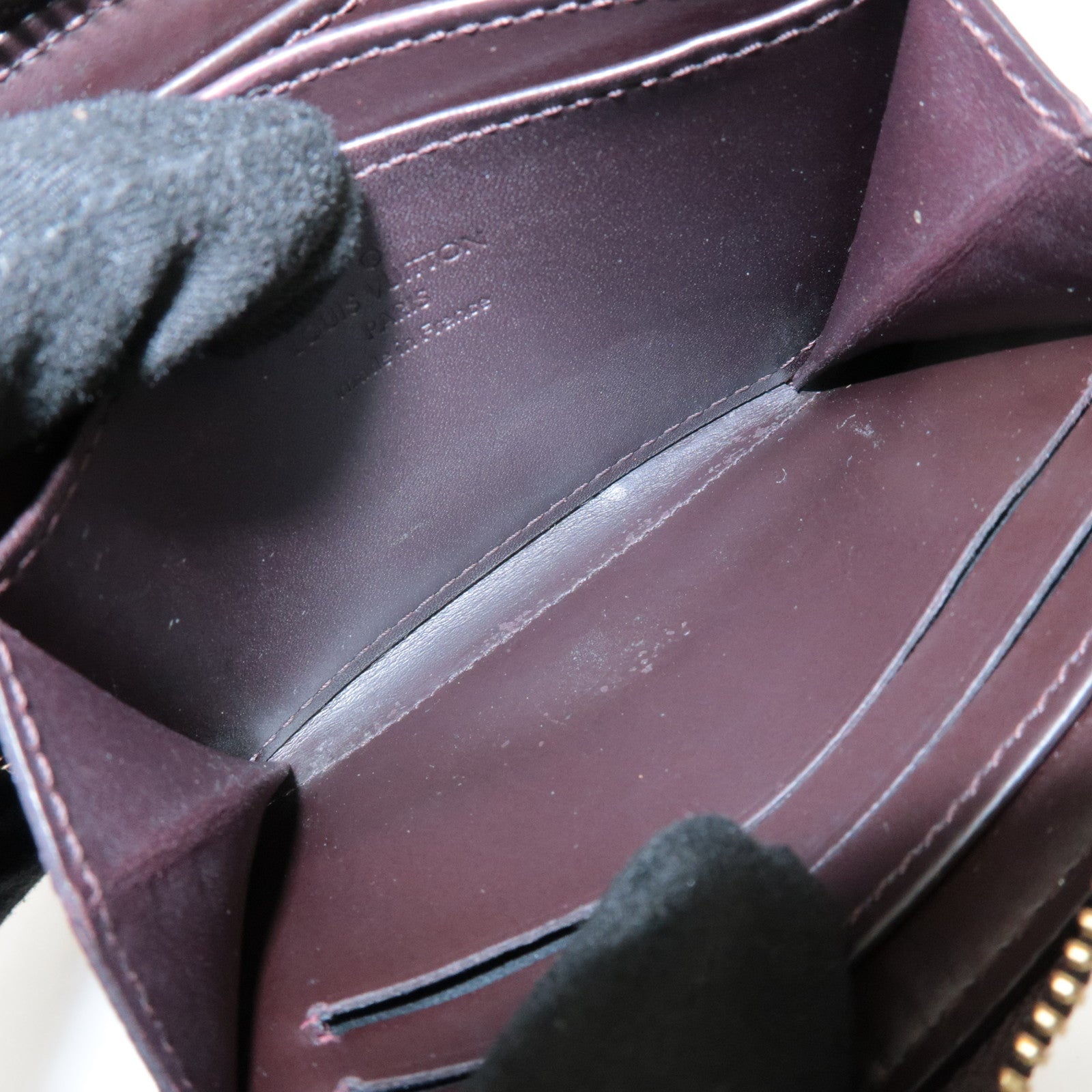 Louis Vuitton Monogram Vernis Zippy Coin Purse Amarante M93607 Used