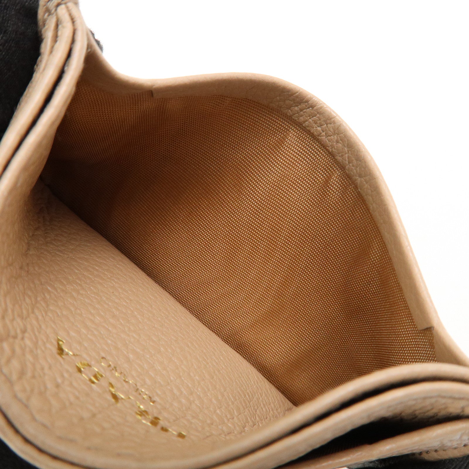 PRADA Leather Card Case Card Holder Beige 1MC208