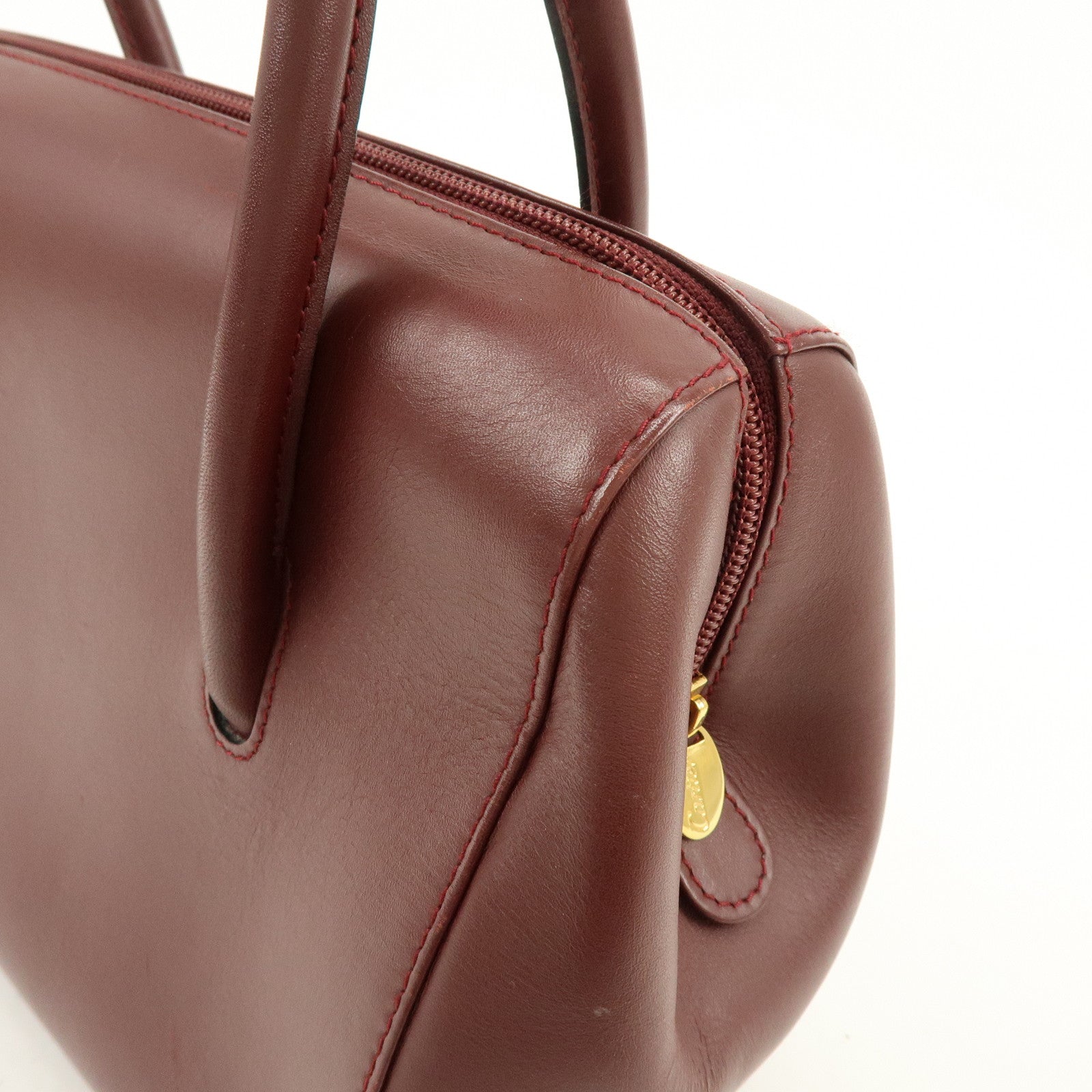 Cartier Must de Cartier Leather Hand Bag Tote Bag Bordeaux