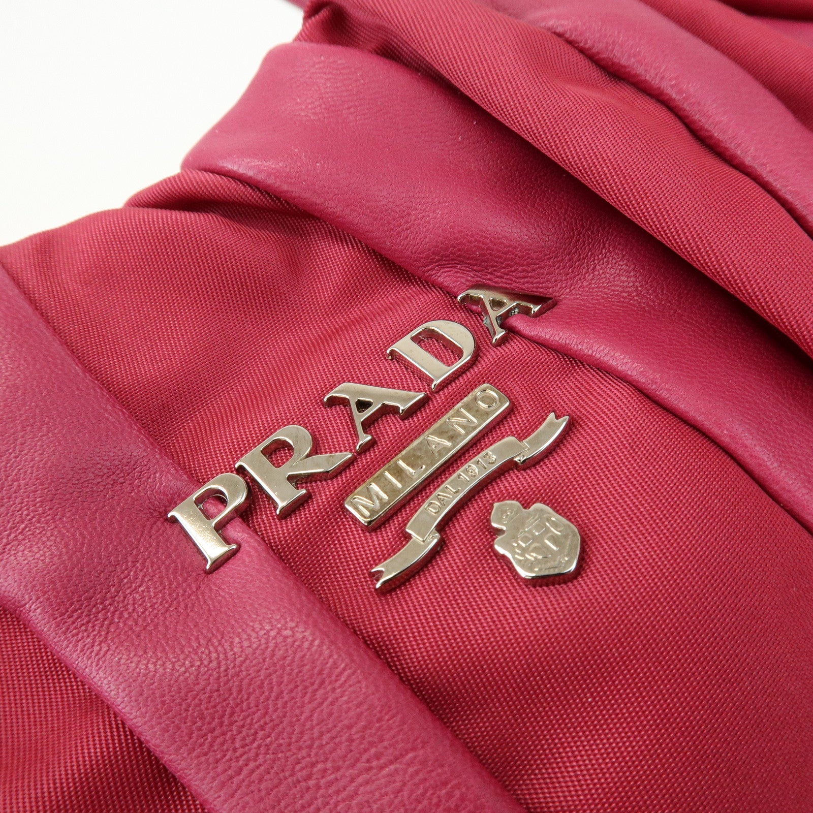 PRADA Nappa Leather Nylon Hand Bag Shoulder Bag Pink BR3994