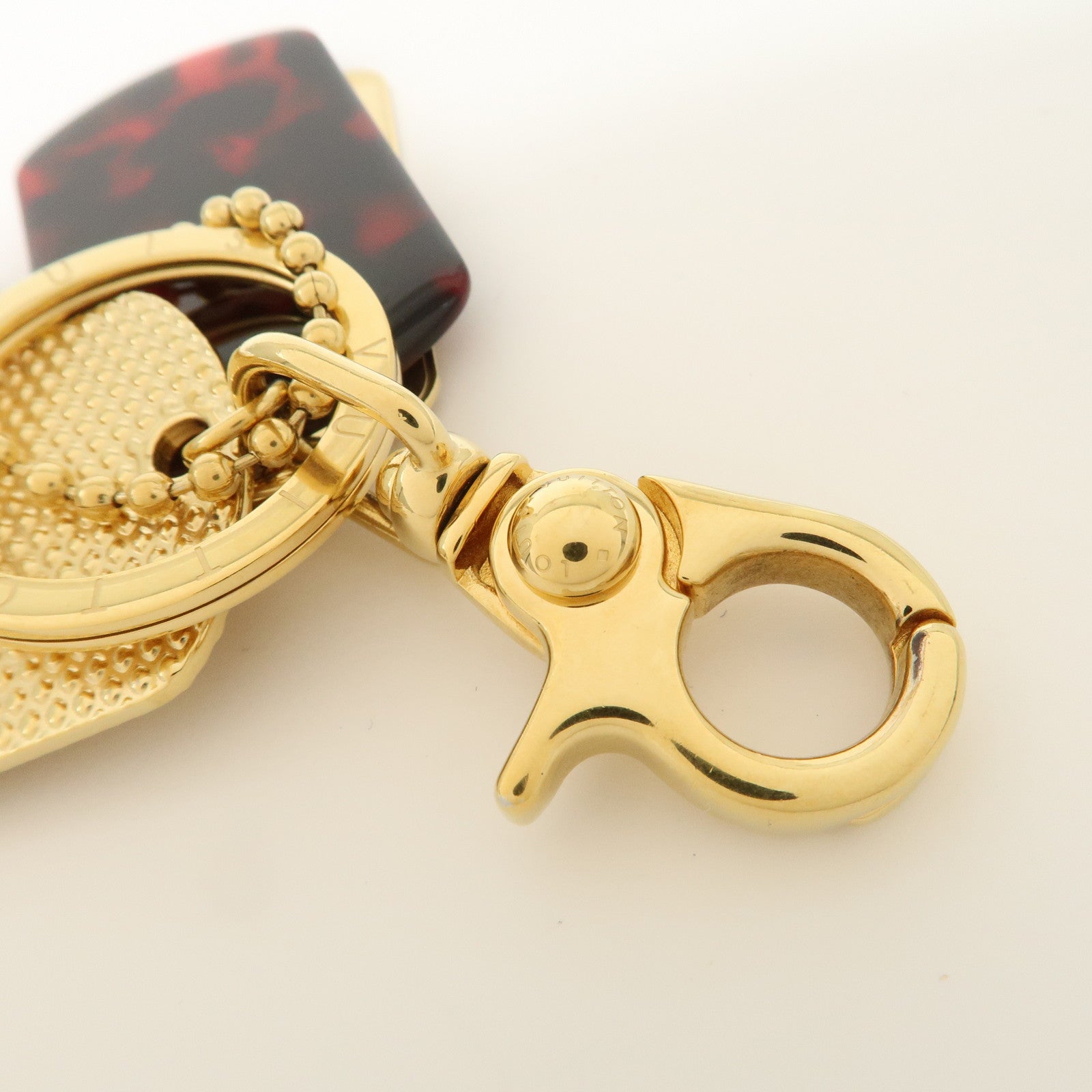 Louis Vuitton Bijoux Sac Monogram Flage Metal Resin Bag Charm Gold Rouge M65635 Used